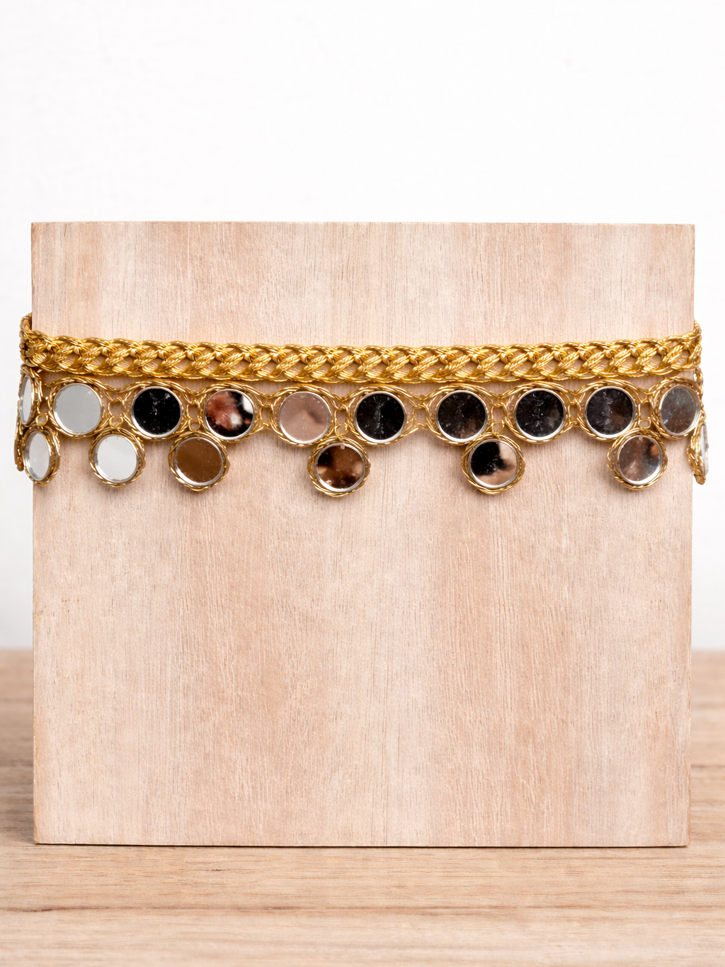 Choker espejos Dorado mujer