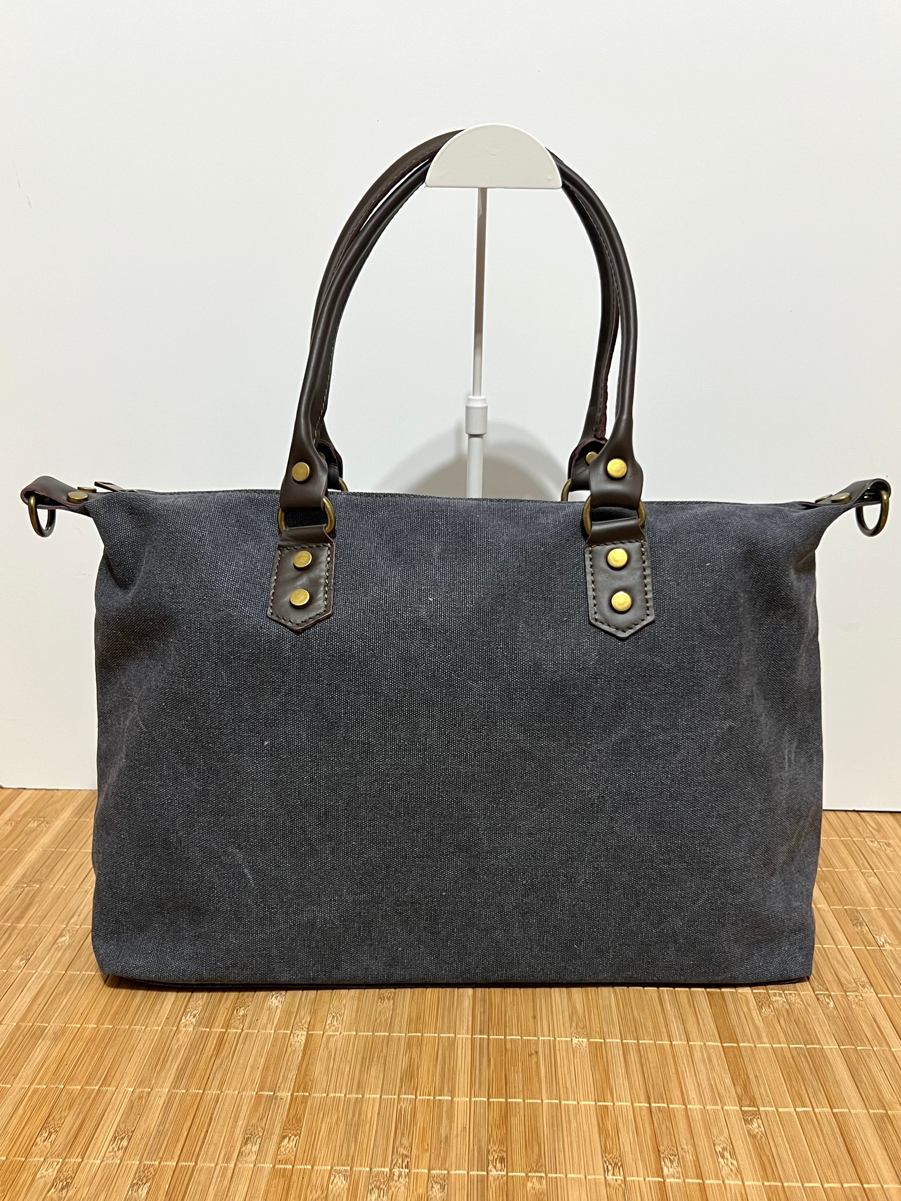 Bolso Personalizado con Iniciales – 49×30×14 cm | Loneta con Asas de Piel