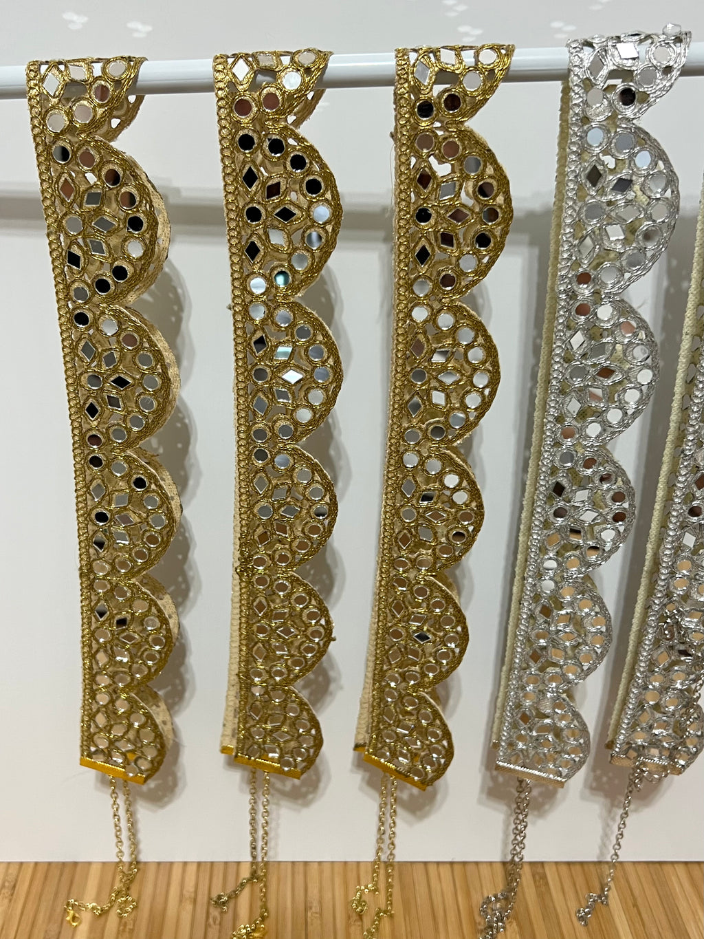 Cinturón espejos Dorado y Plateado mujer con cadena ajustable