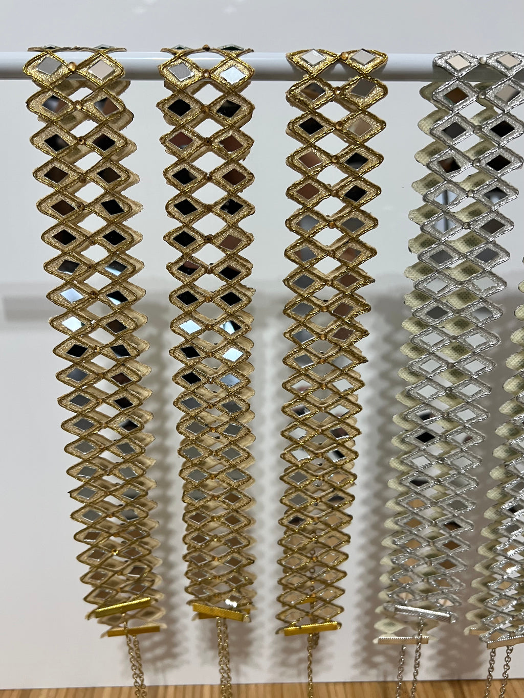 Cinturón espejos Dorado y Plateado mujer con cadena ajustable