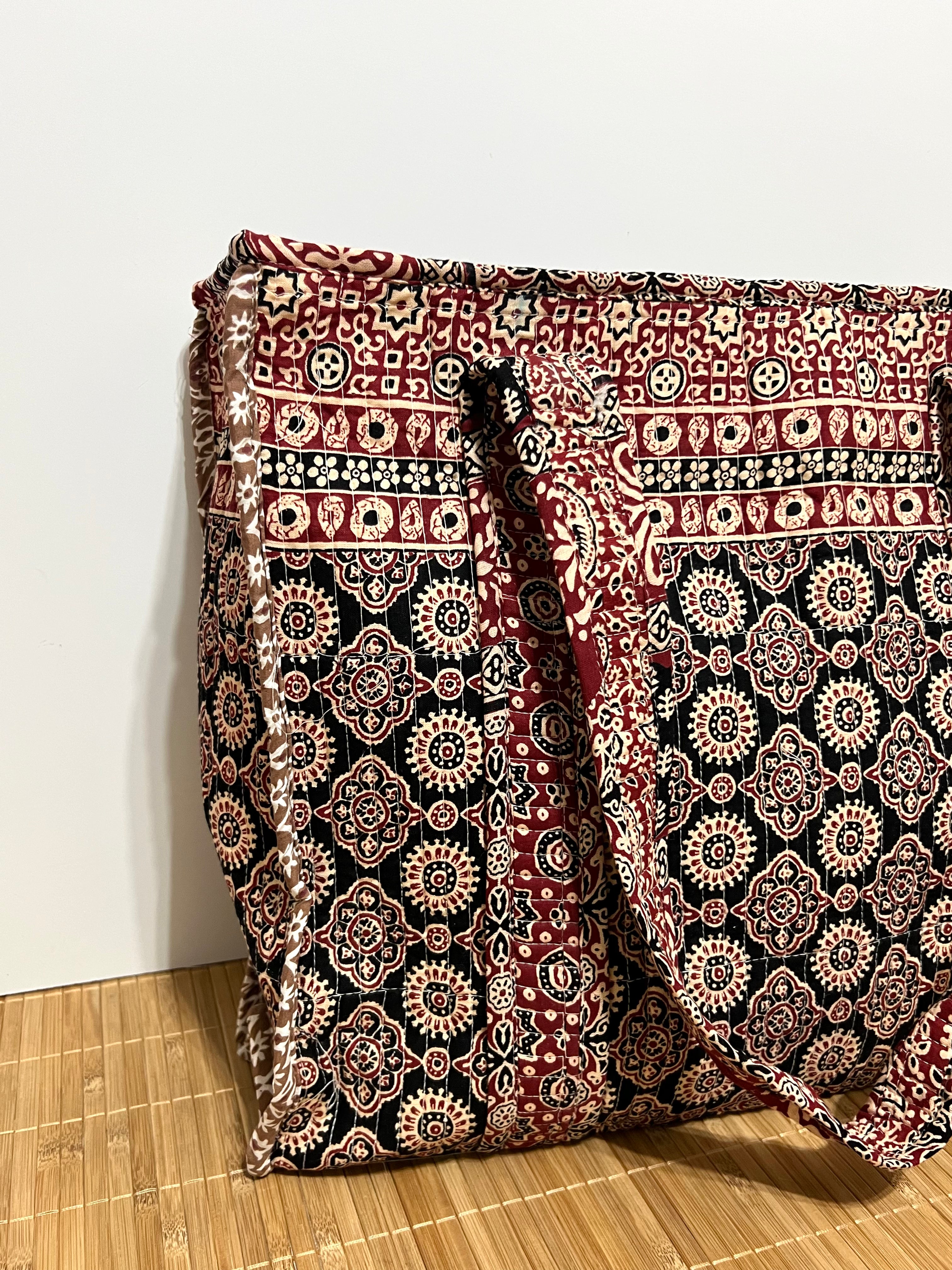 Bolsa viaje algodón Tote bag con cremallera | 45x37x13cm