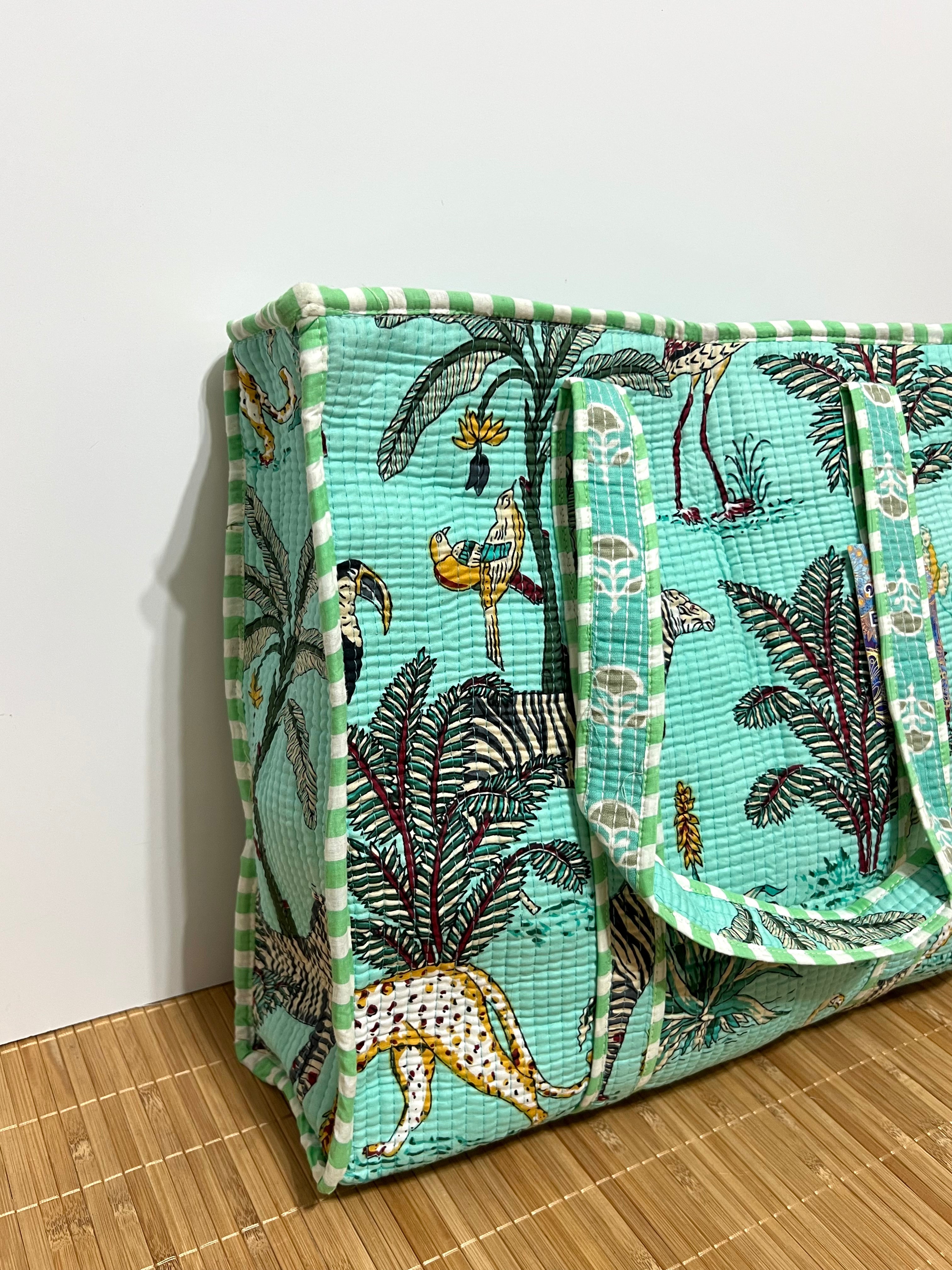 Bolsa viaje algodón Tote bag con cremallera | 45x37x13cm