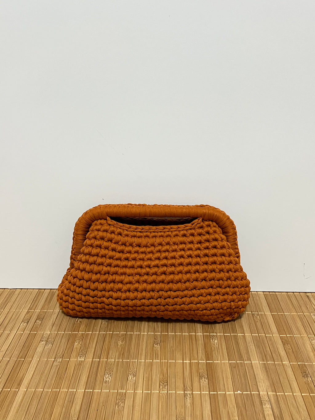 Bolso Crochet con Cadena Dorada | Bolso de Mano con Correa Desmontable 20x12x15 cm