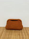 Bolso Crochet con Cadena Dorada | Bolso de Mano con Correa Desmontable 20x12x15 cm