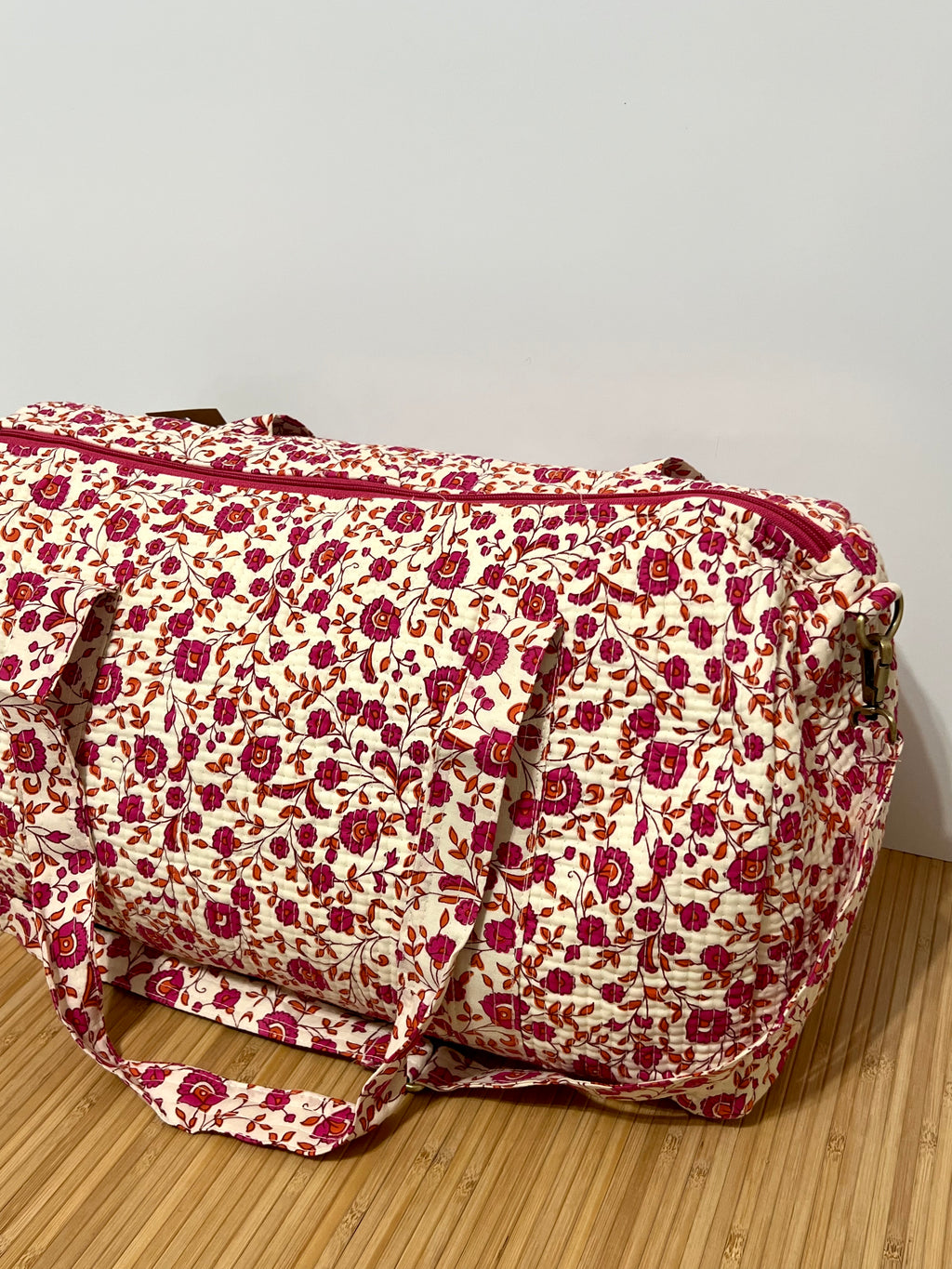 Bolso de viaje estampado de algodón personalizado iniciales – 45 × 33 × 24 cm