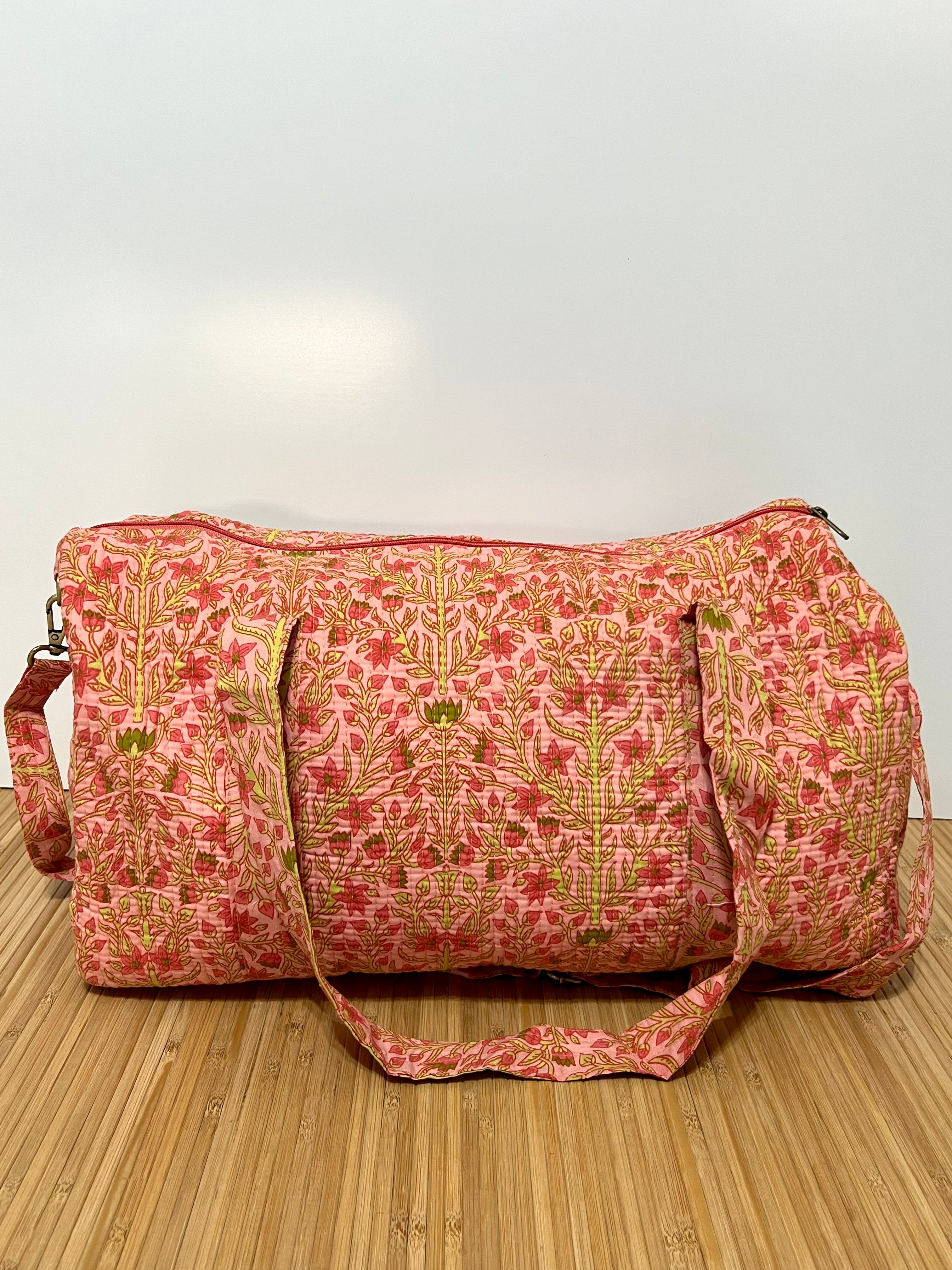 Bolso de viaje estampado de algodón personalizado iniciales – 45 × 33 × 24 cm