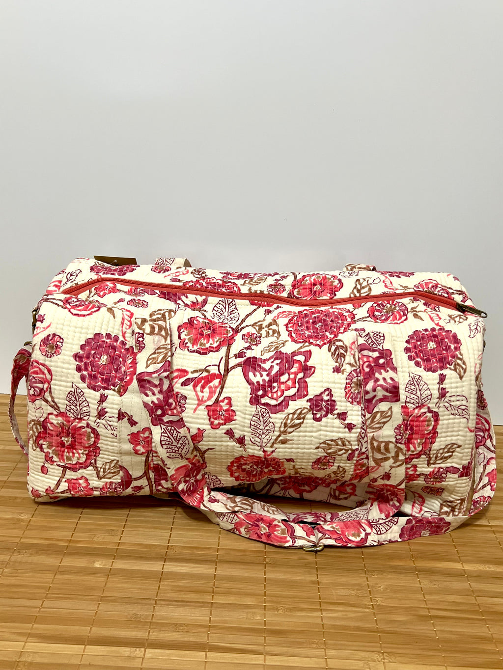 Bolso de viaje estampado de algodón personalizado iniciales – 45 × 33 × 24 cm