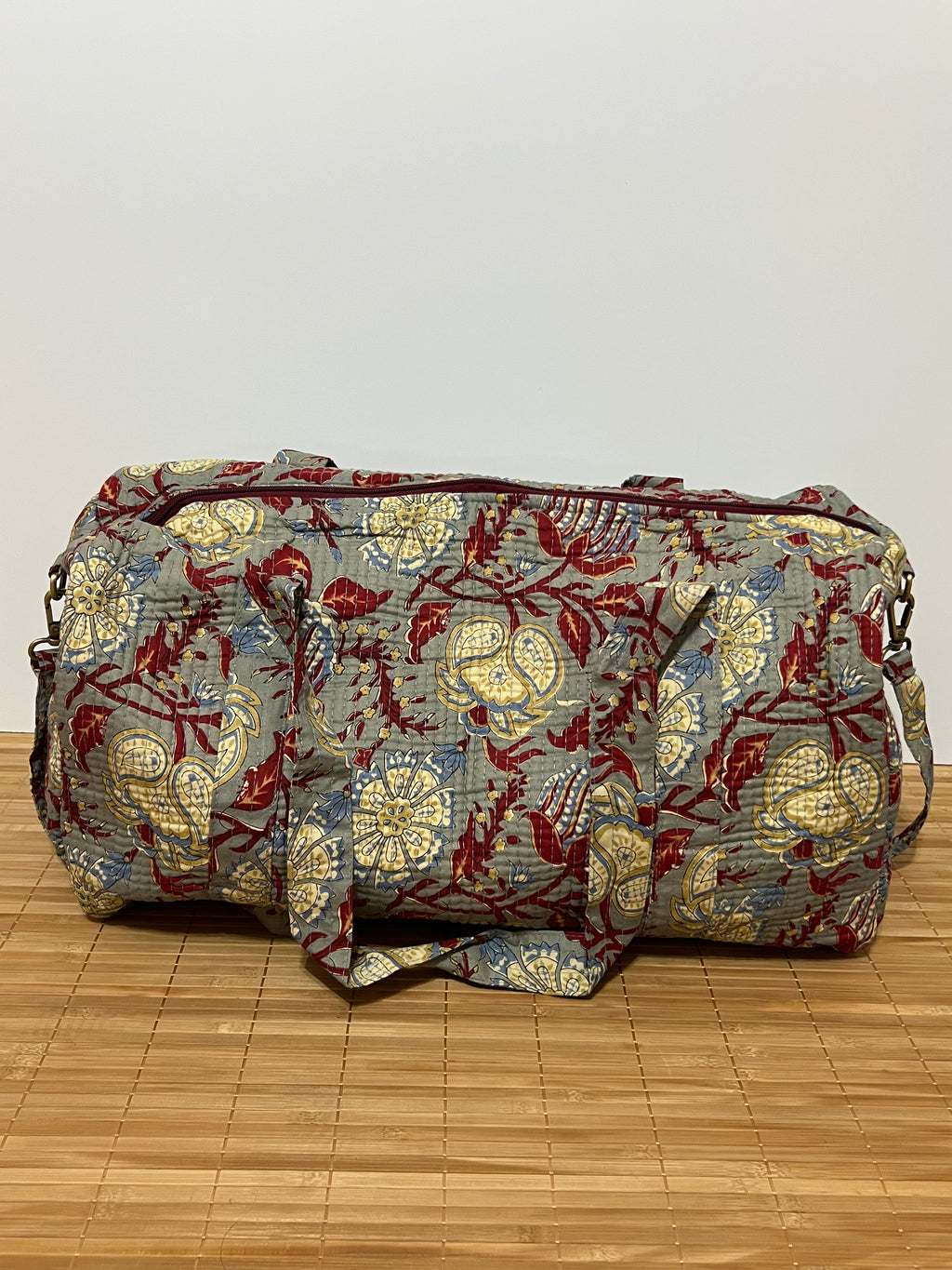 Bolso de viaje estampado de algodón personalizado iniciales – 45 × 33 × 24 cm