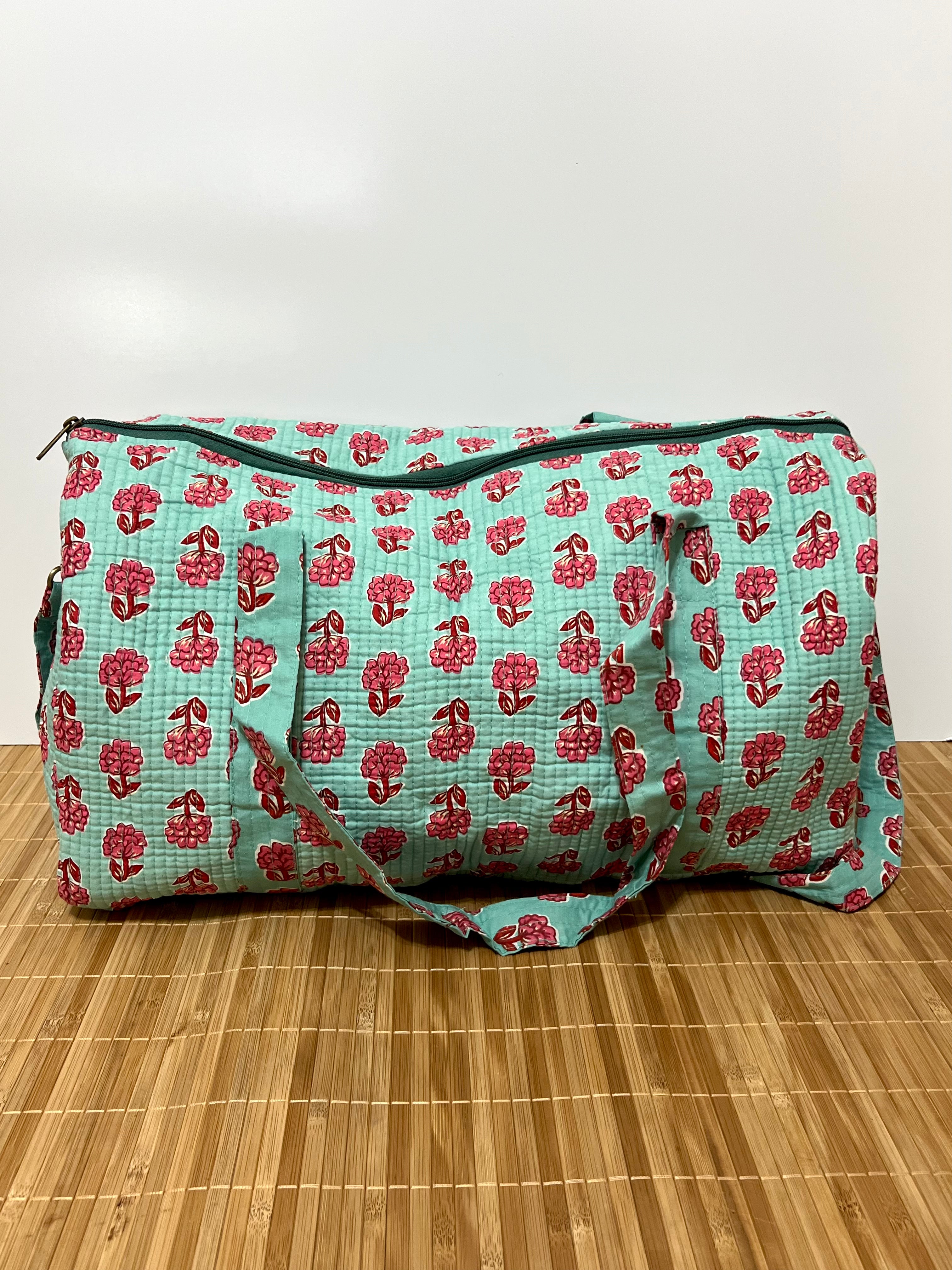 Bolso de viaje estampado de algodón personalizado iniciales – 45 × 33 × 24 cm