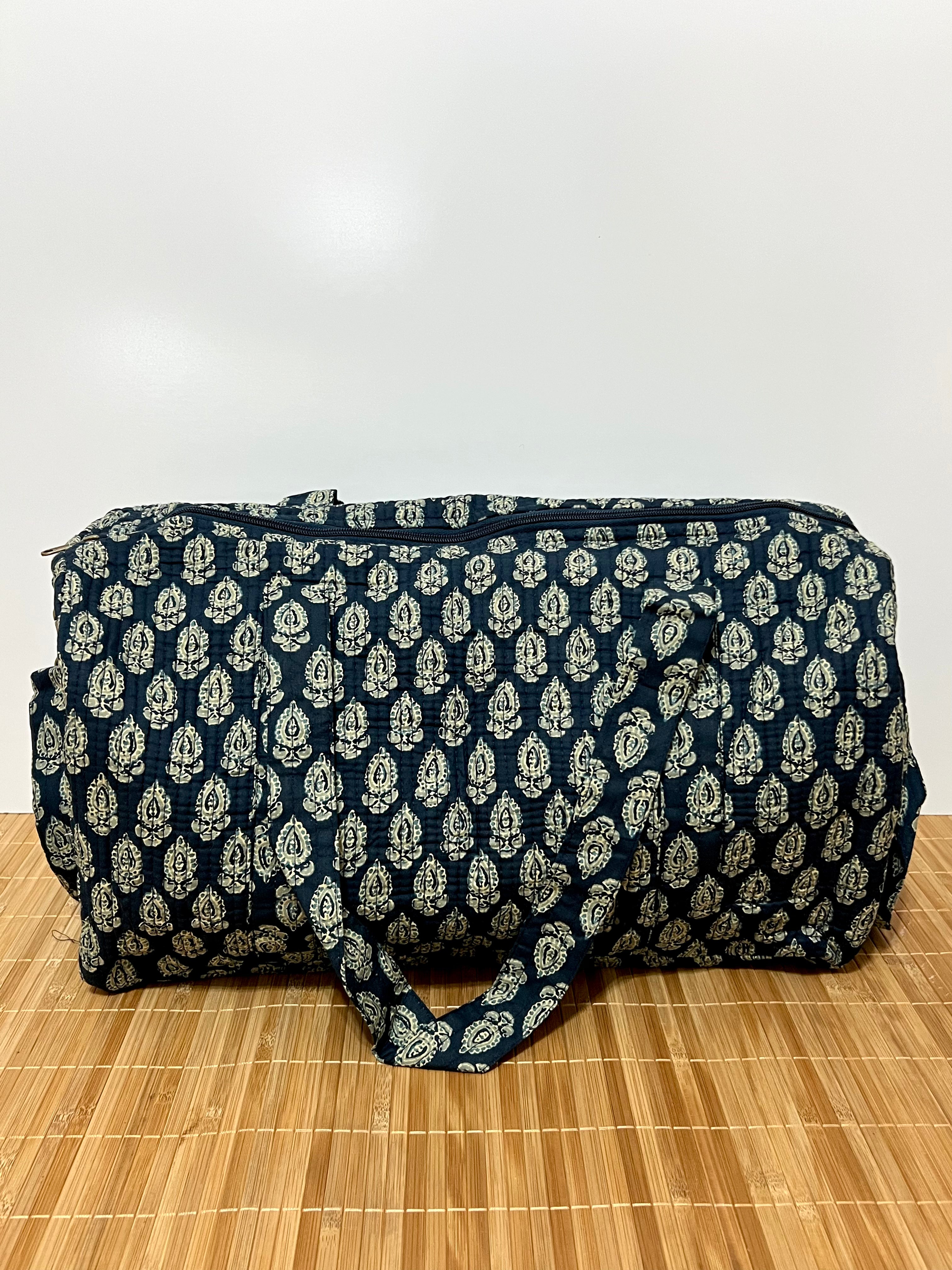 Bolso de viaje estampado de algodón personalizado iniciales – 45 × 33 × 24 cm