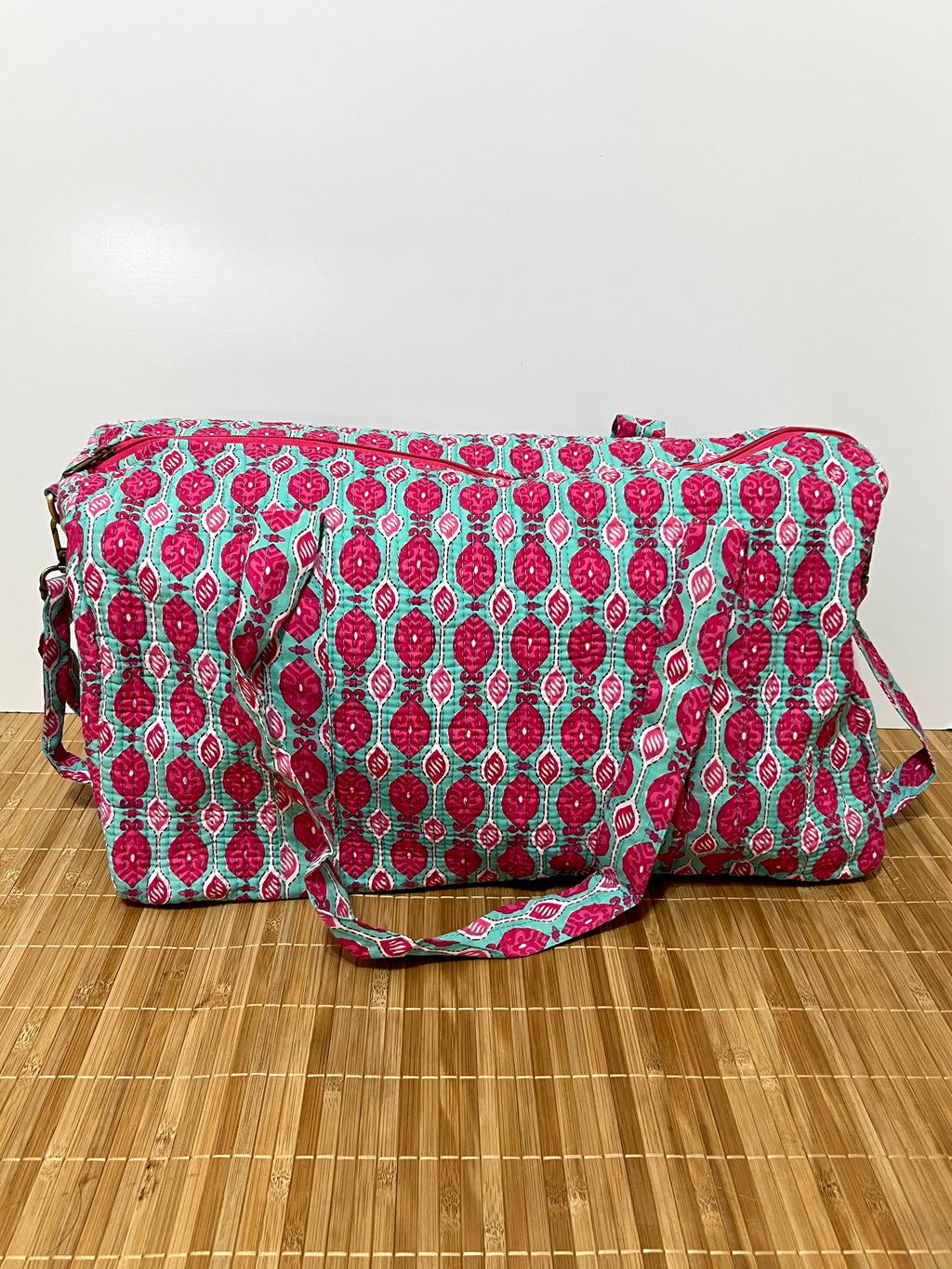 Bolso de viaje estampado de algodón personalizado iniciales – 45 × 33 × 24 cm