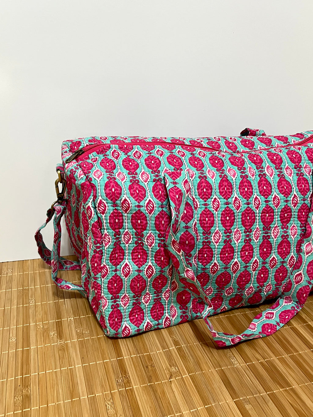 Bolso de viaje estampado de algodón personalizado iniciales – 45 × 33 × 24 cm