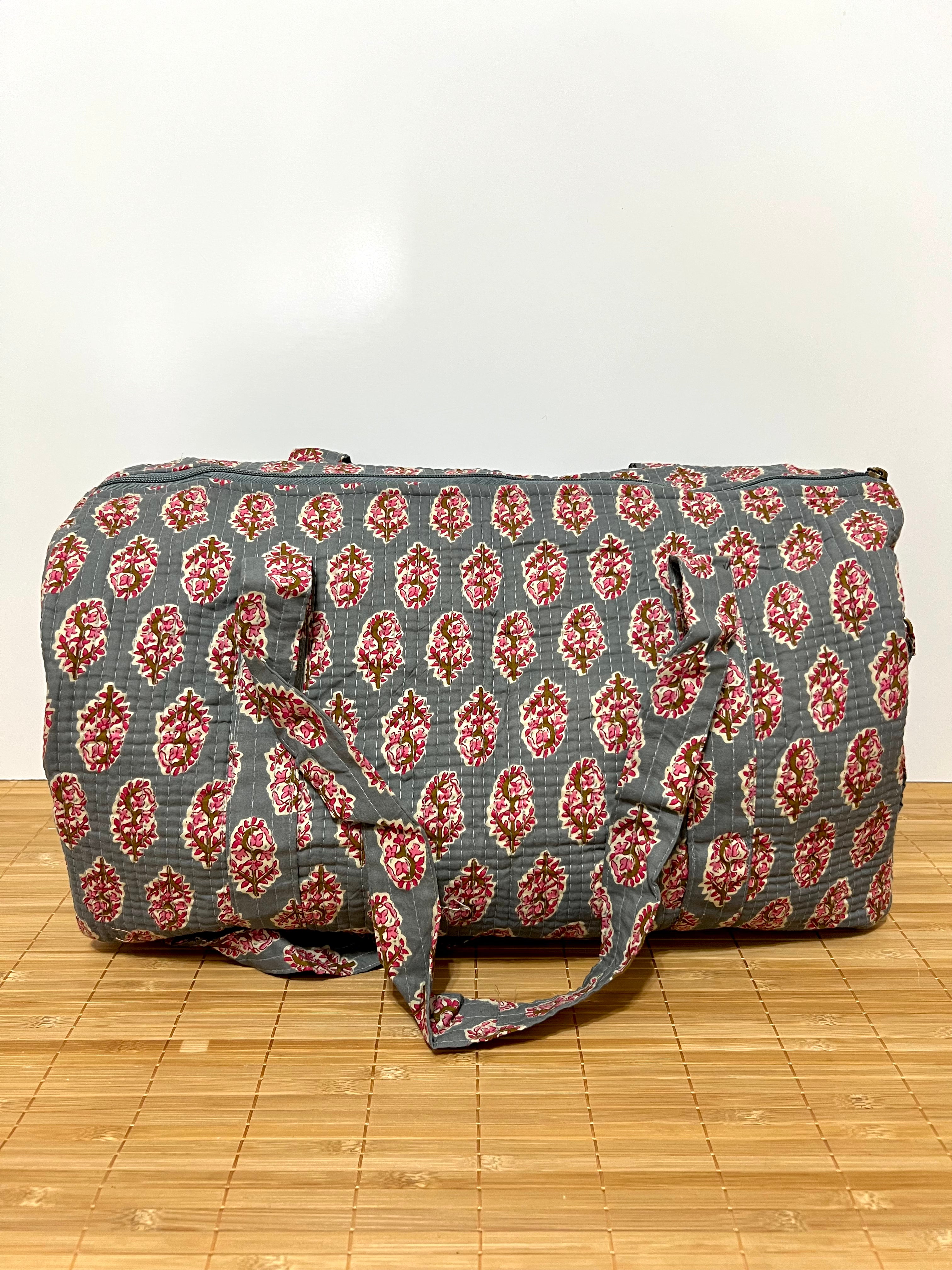 Bolso de viaje estampado de algodón personalizado iniciales – 45 × 33 × 24 cm