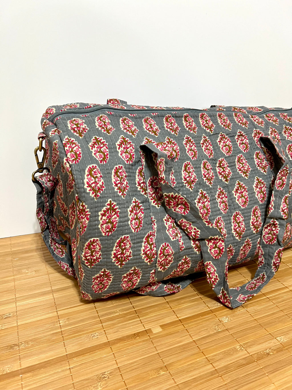 Bolso de viaje estampado de algodón personalizado iniciales – 45 × 33 × 24 cm