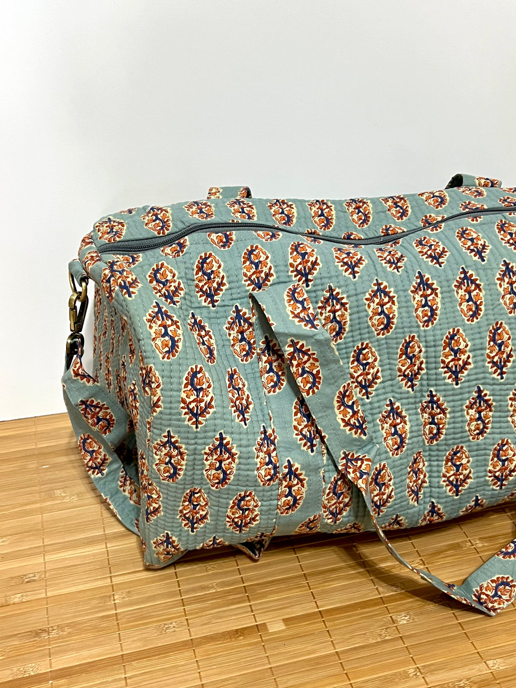 Bolso de viaje estampado de algodón personalizado iniciales – 45 × 33 × 24 cm