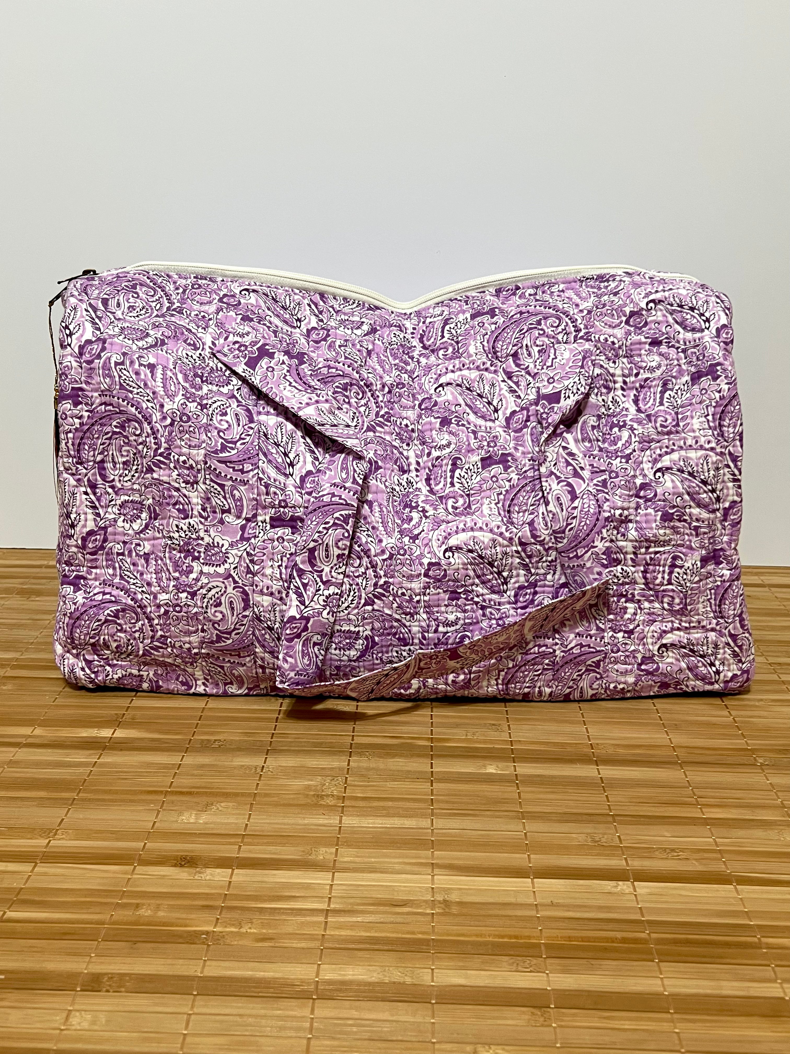 Bolso de viaje estampado de algodón personalizado iniciales – 45 × 33 × 24 cm