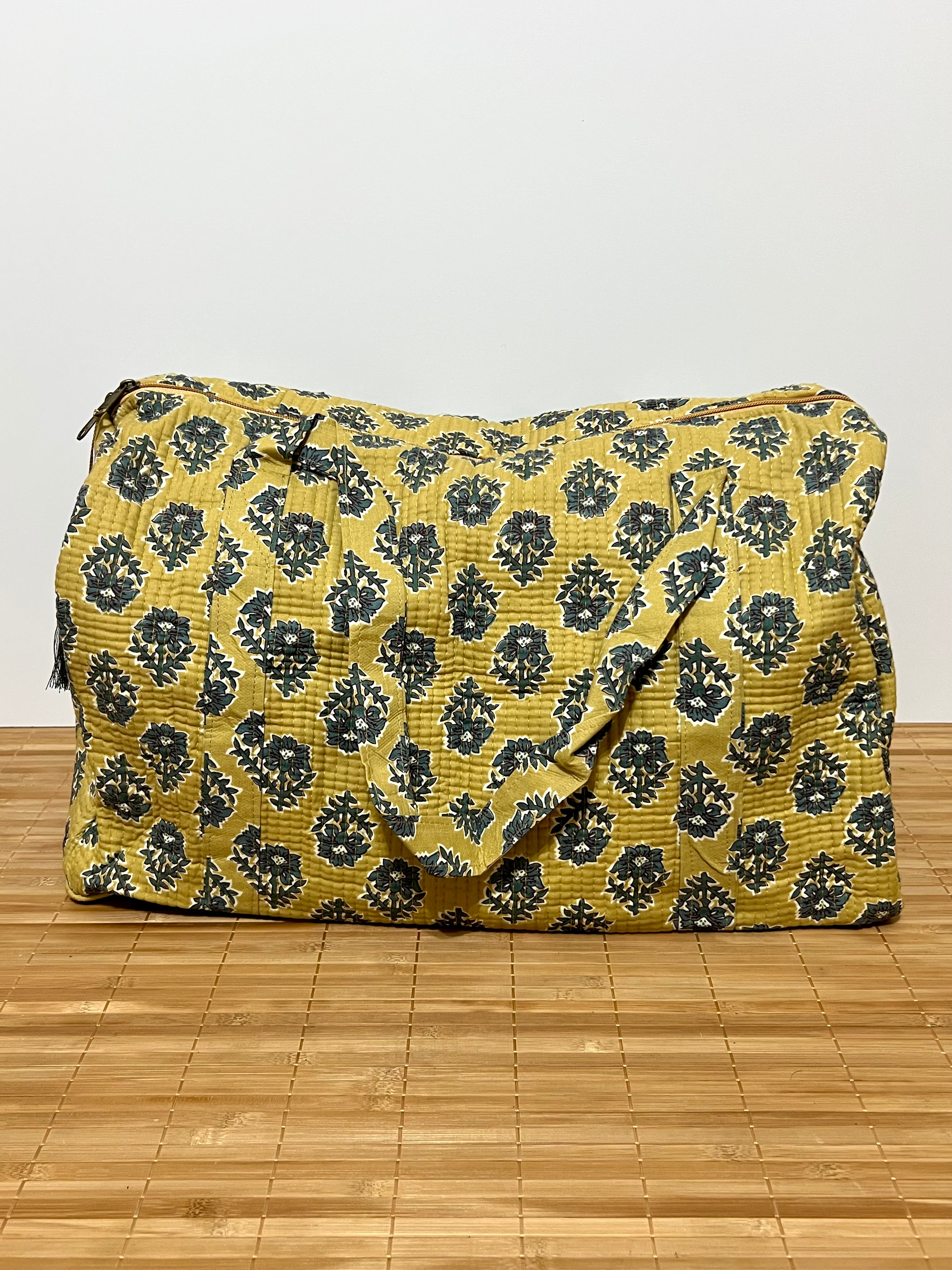 Bolso de viaje estampado de algodón personalizado iniciales – 45 × 33 × 24 cm