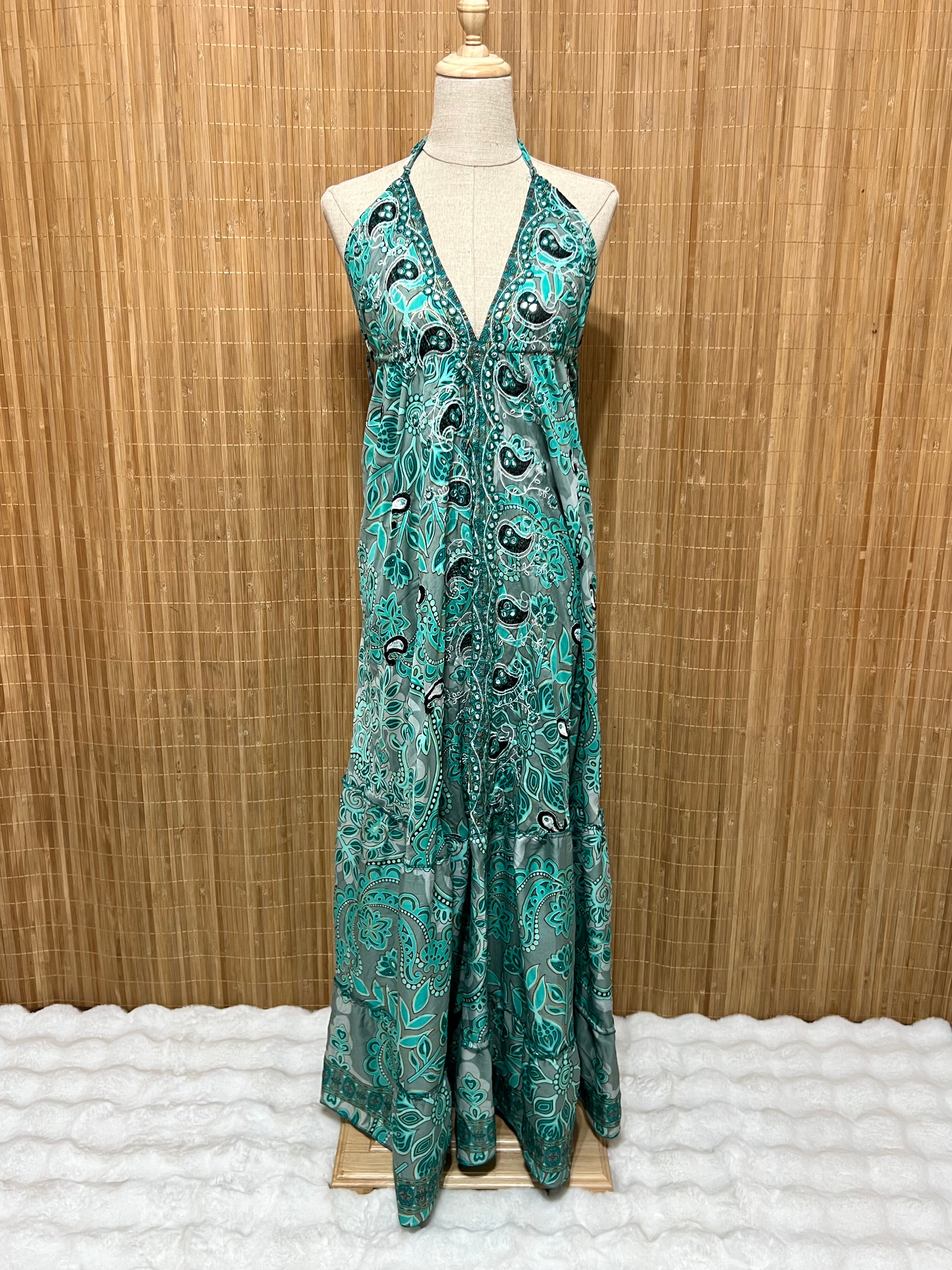 Vestido Indio Largo Boho Espalda en V | Para Festivales y Verano