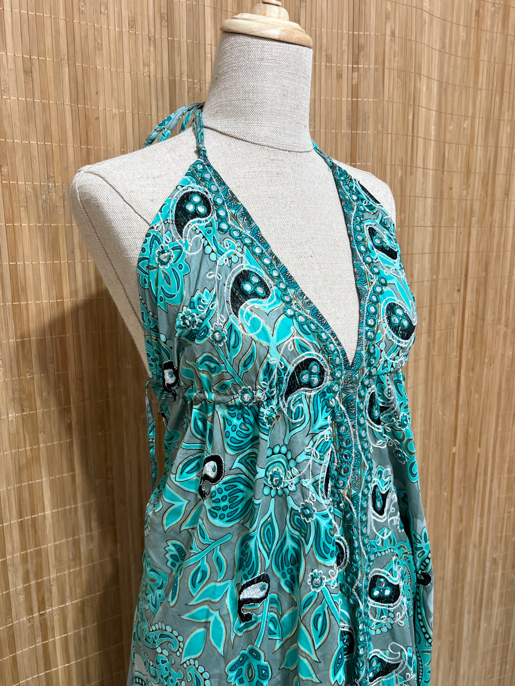 Vestido Indio Largo Boho Espalda en V | Para Festivales y Verano