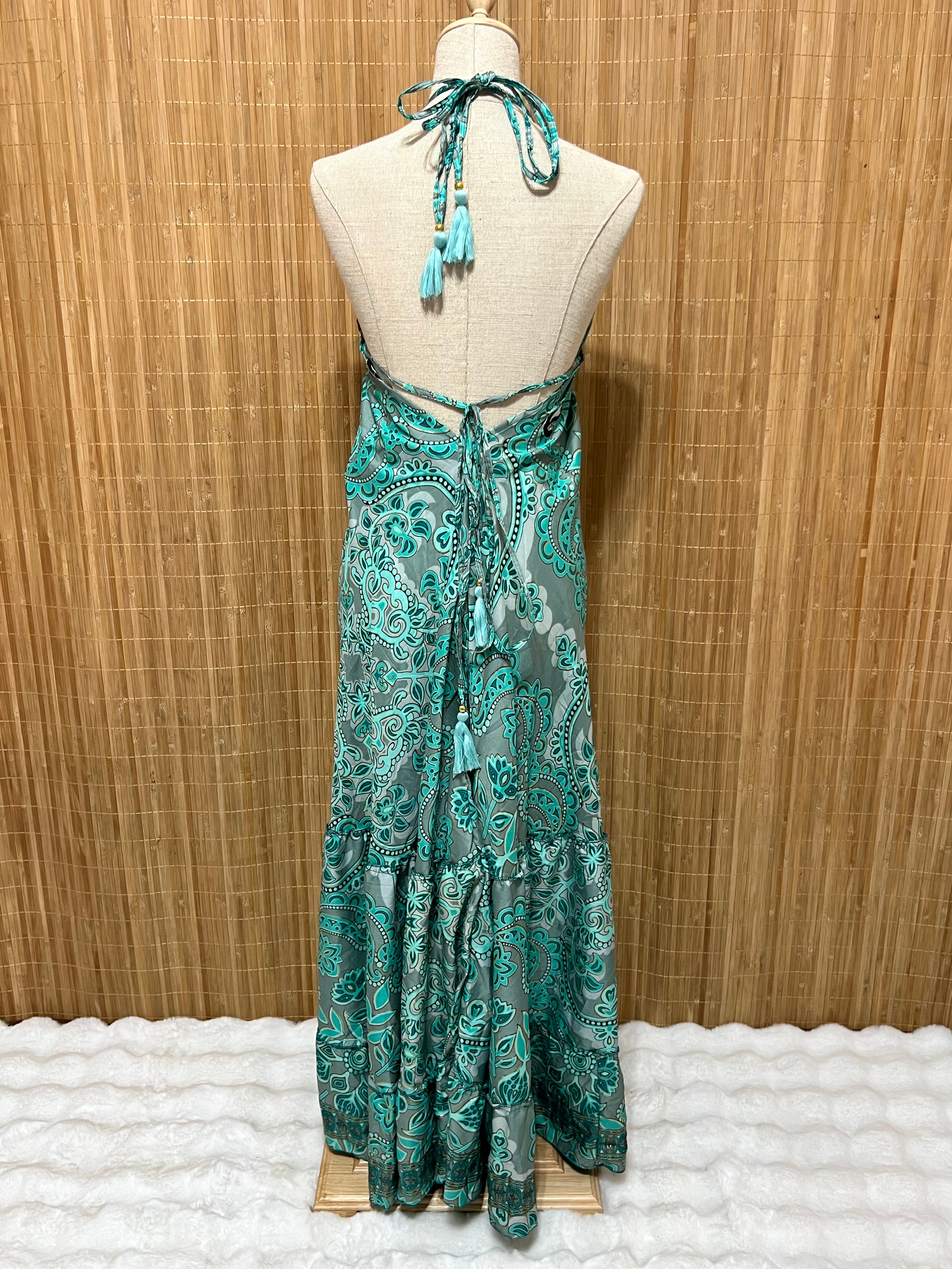 Vestido Indio Largo Boho Espalda en V | Para Festivales y Verano