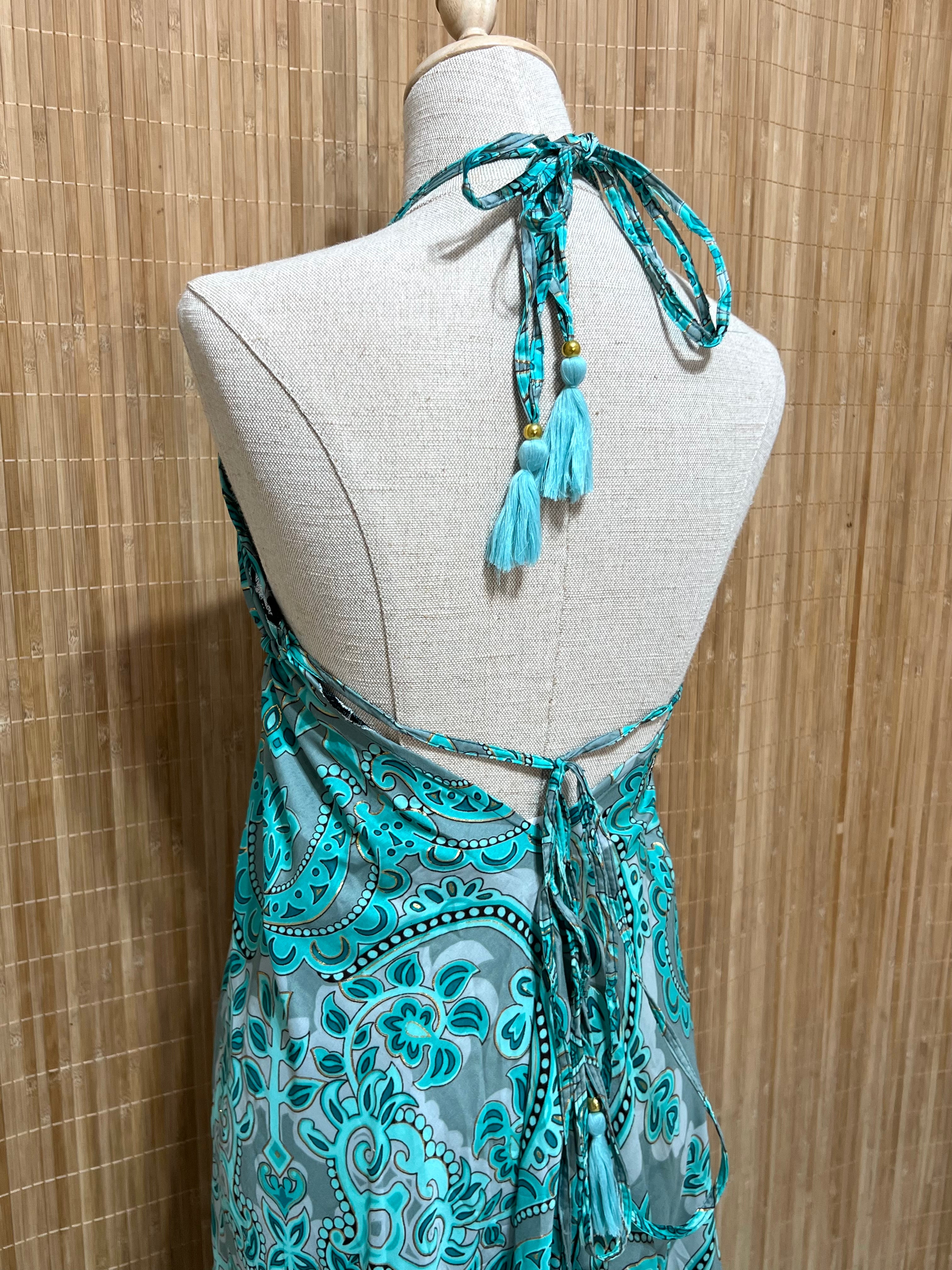 Vestido Indio Largo Boho Espalda en V | Para Festivales y Verano