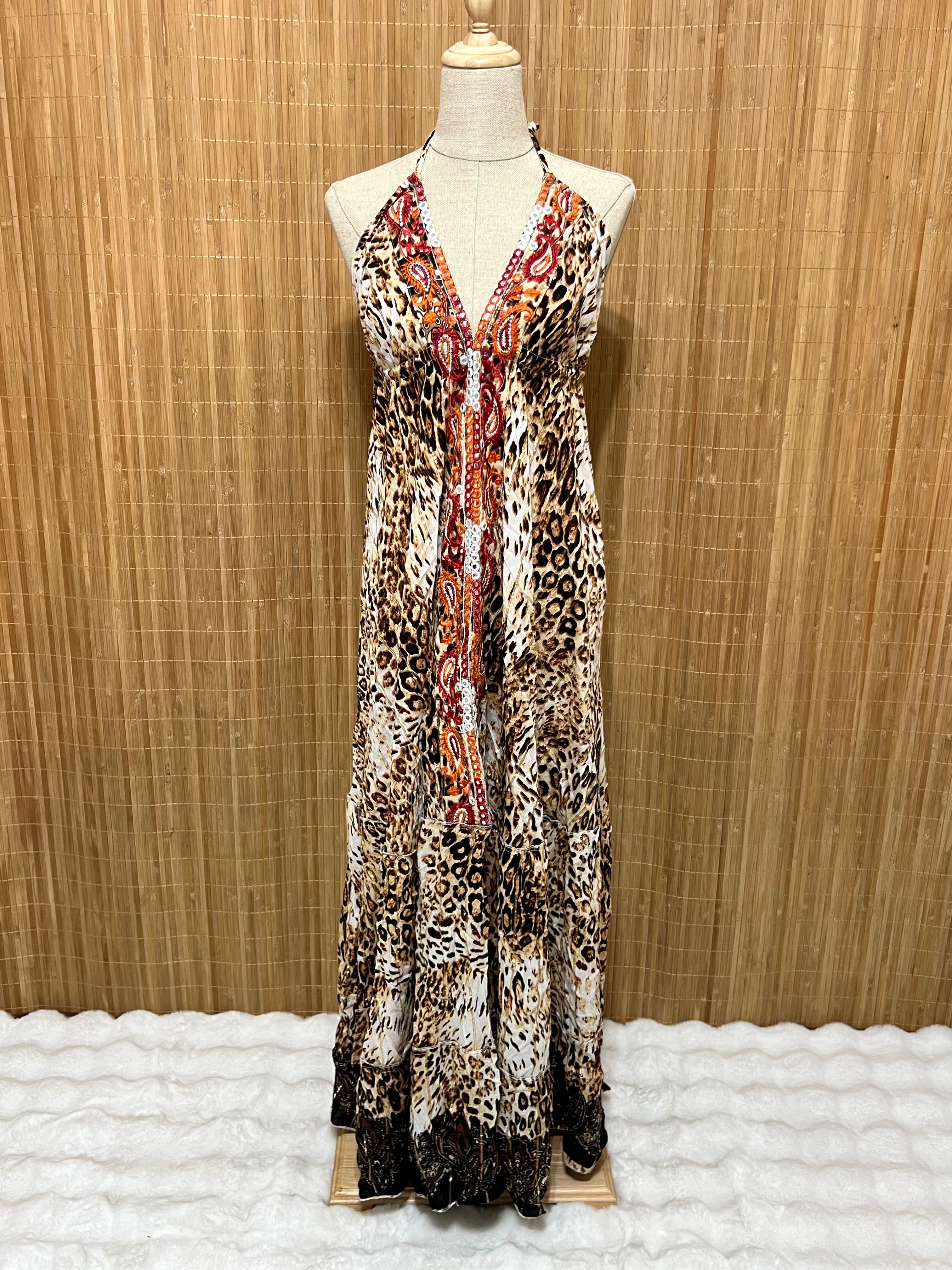 Vestido Indio Largo Boho Espalda en V | Para Festivales y Verano