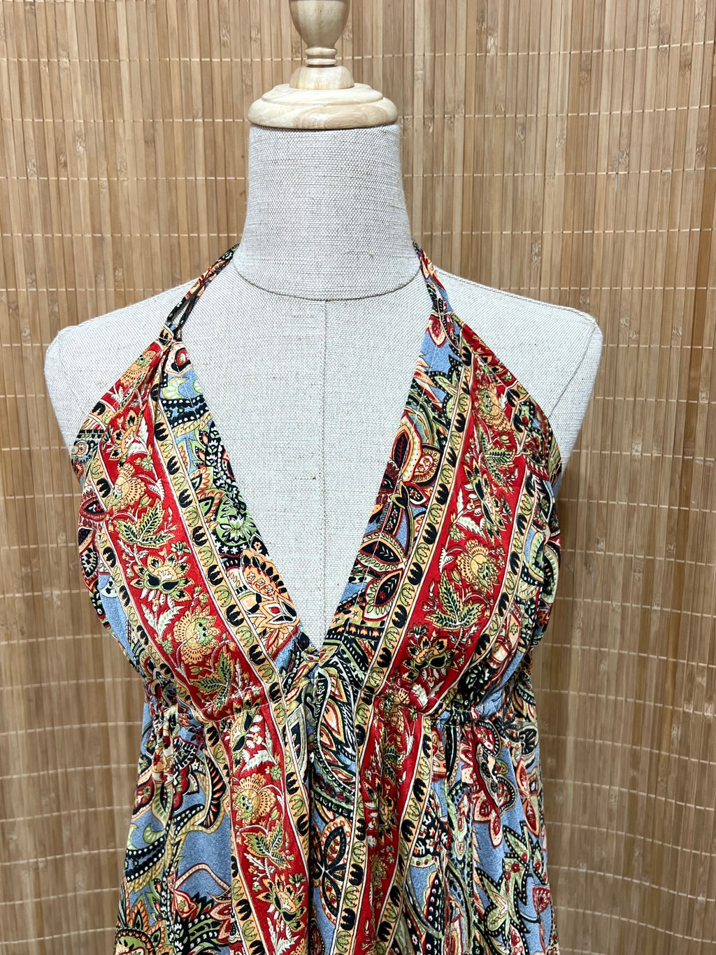 Vestido Indio Largo Boho Espalda en V | Para Festivales y Verano