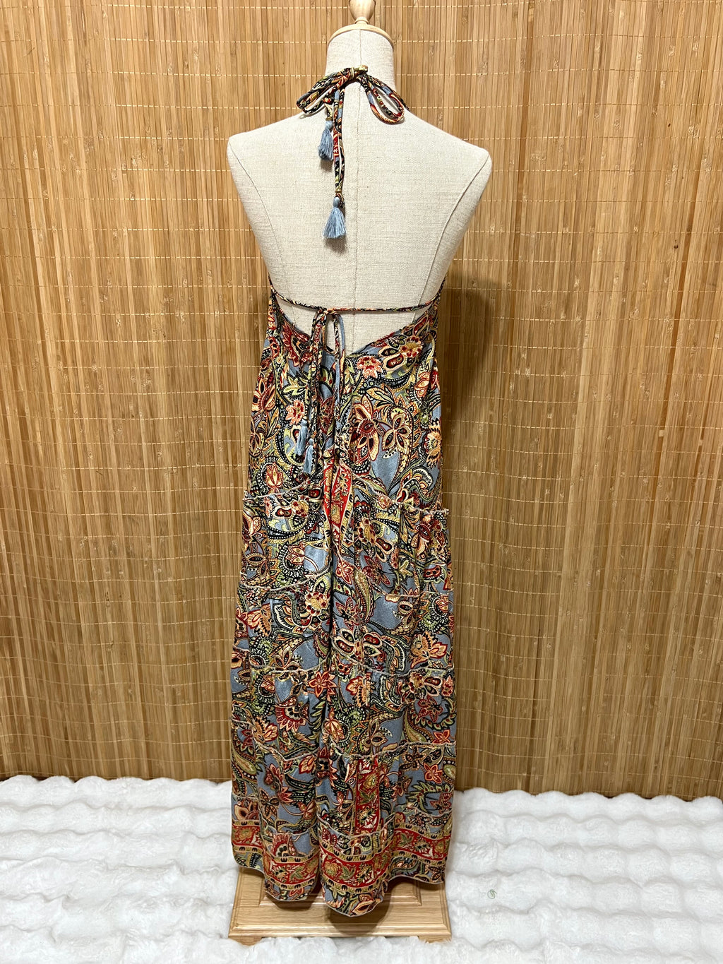 Vestido Indio Largo Boho Espalda en V | Para Festivales y Verano