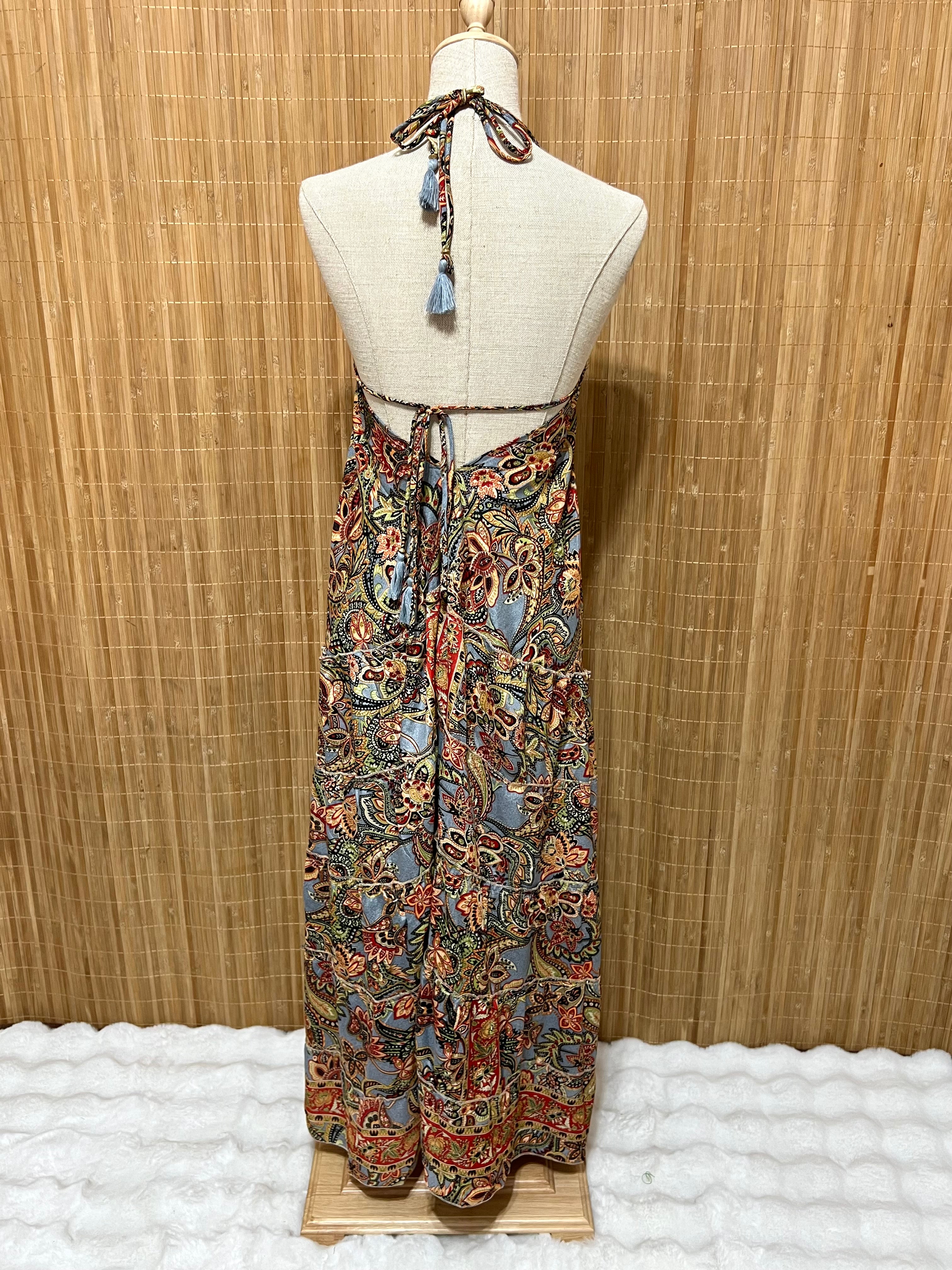 Vestido Indio Largo Boho Espalda en V | Para Festivales y Verano