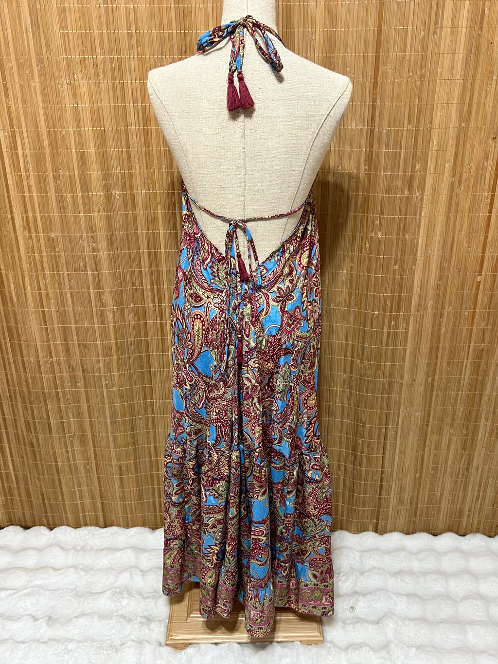 Vestido Indio Largo Boho Espalda en V | Para Festivales y Verano
