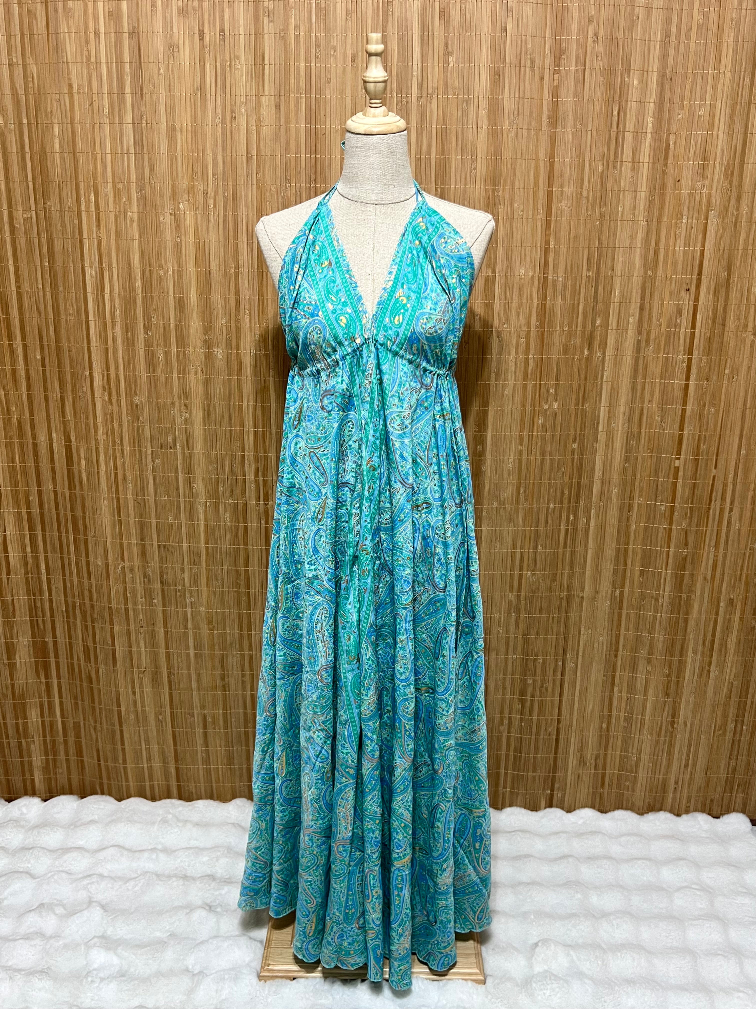 Vestido Indio Largo Boho Espalda en V | Para Festivales y Verano