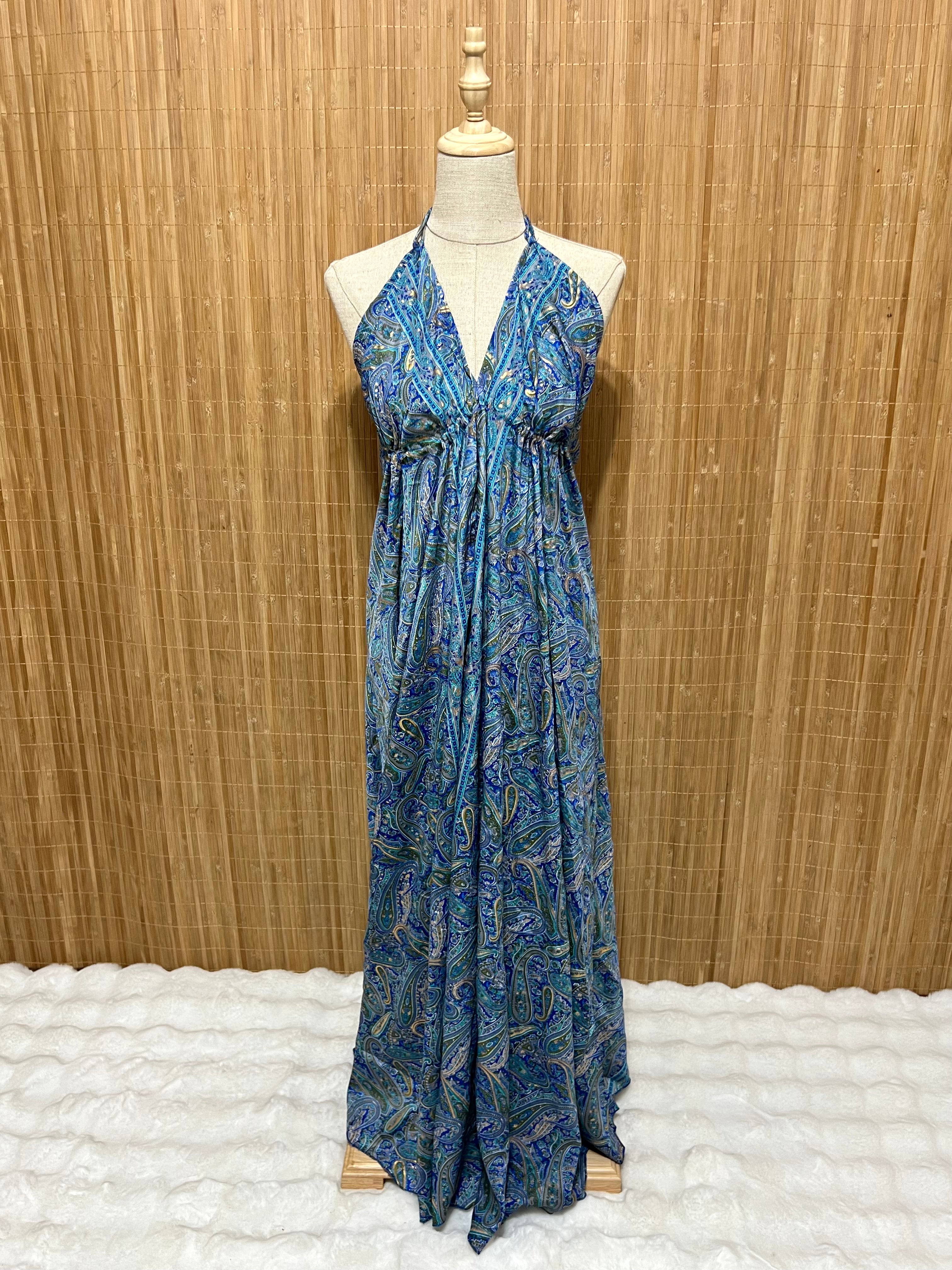 Vestido Indio Largo Boho Espalda en V | Para Festivales y Verano