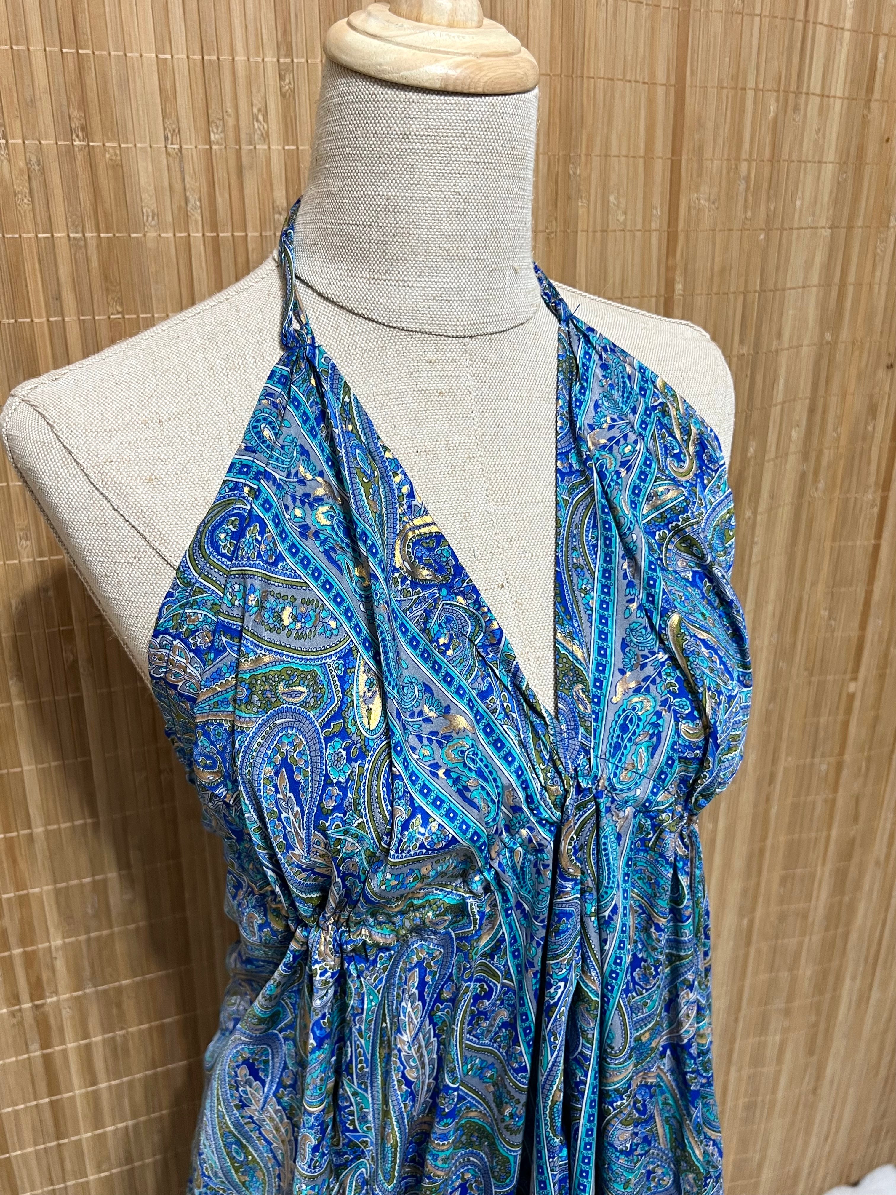Vestido Indio Largo Boho Espalda en V | Para Festivales y Verano