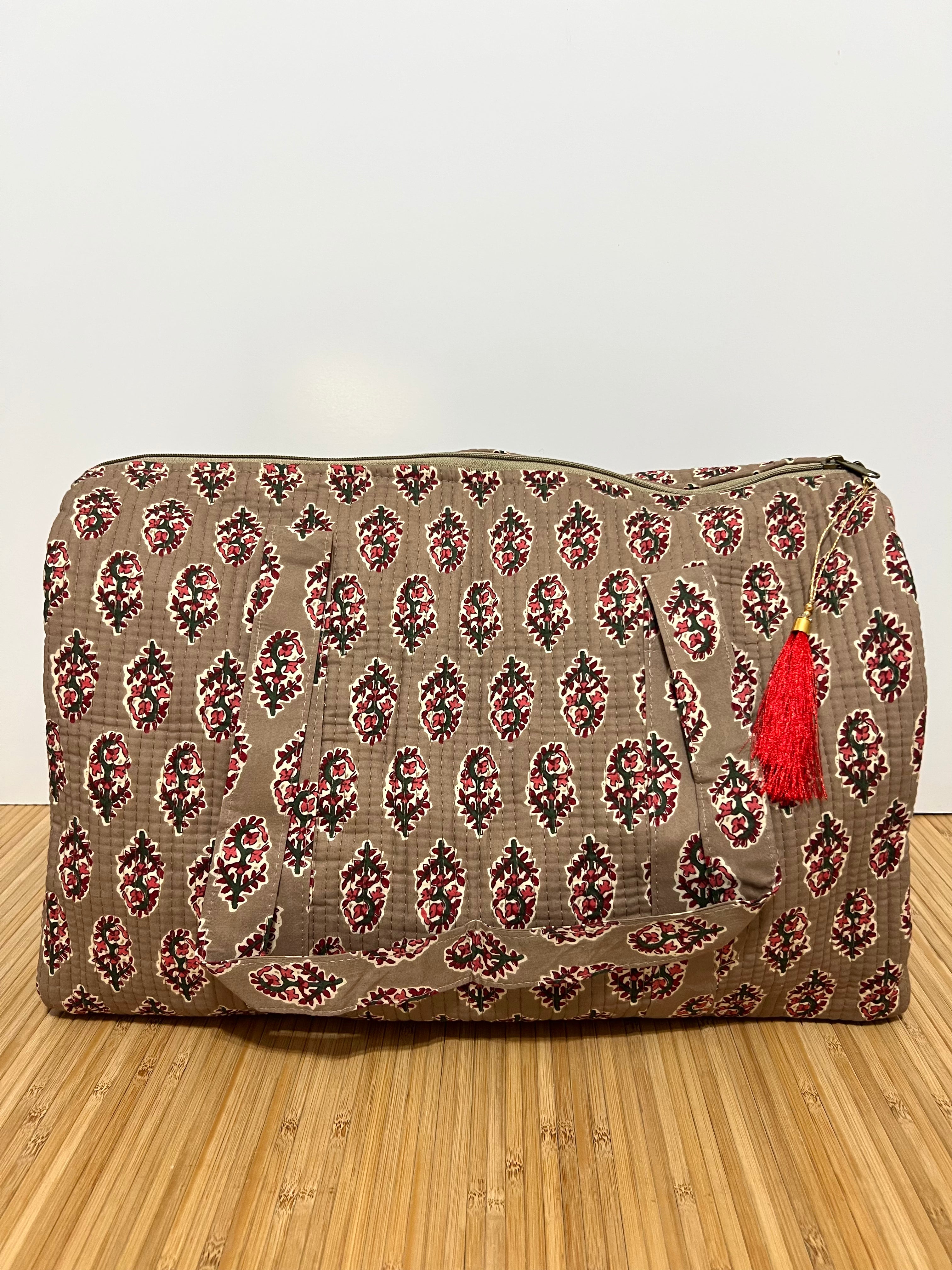 Bolso de viaje estampado de algodón personalizado iniciales – 45 × 33 × 24 cm