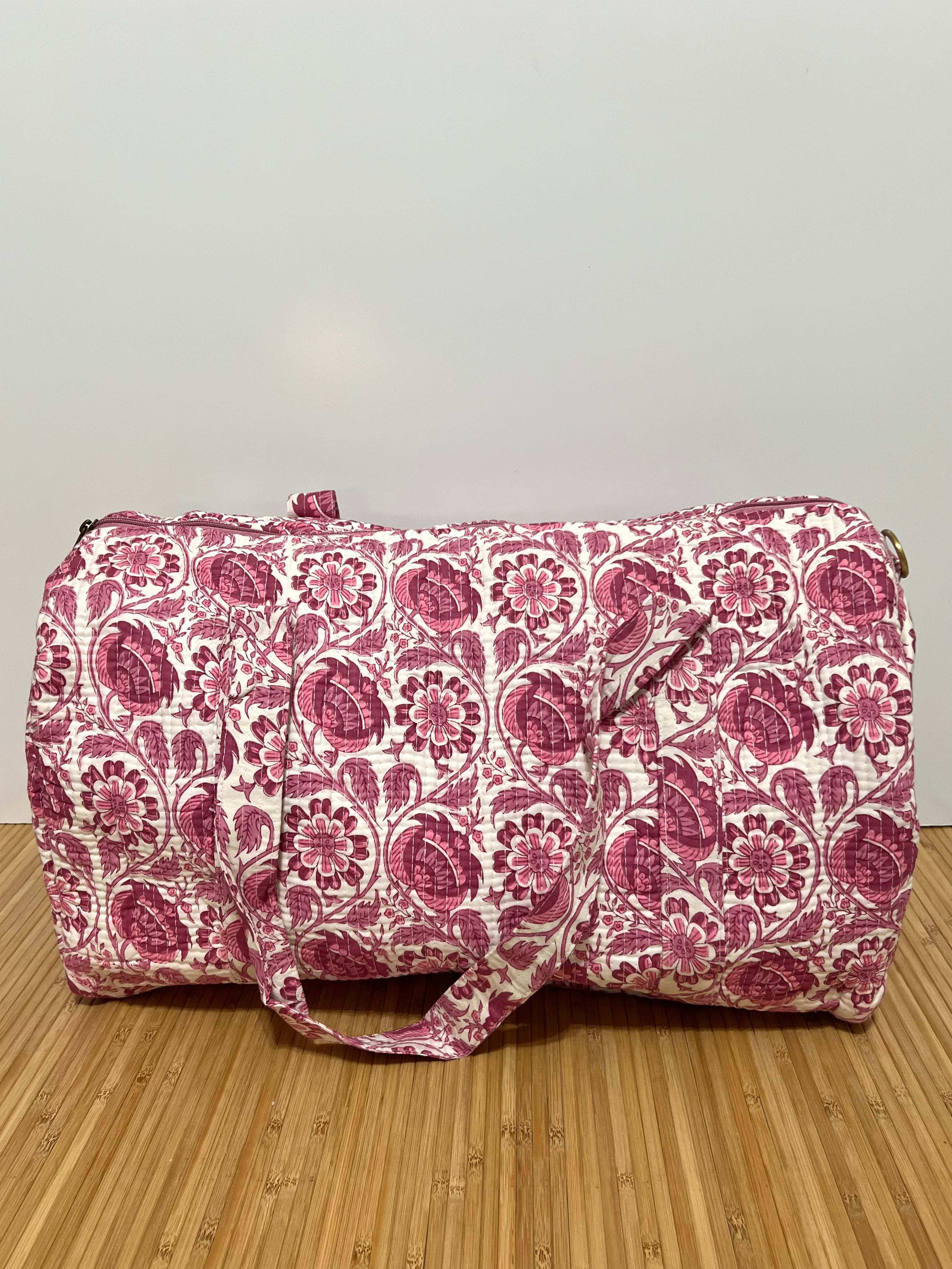 Bolso de viaje estampado de algodón personalizado iniciales – 45 × 33 × 24 cm