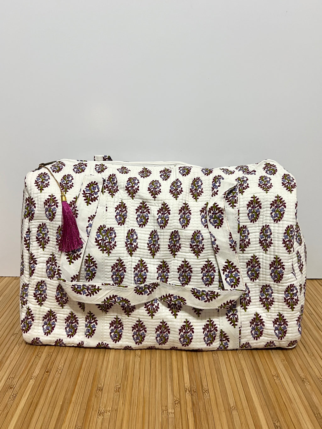 Personalisierte Reisetasche aus bedruckter Baumwolle mit Initialen – 40 × 30 × 20 cm
