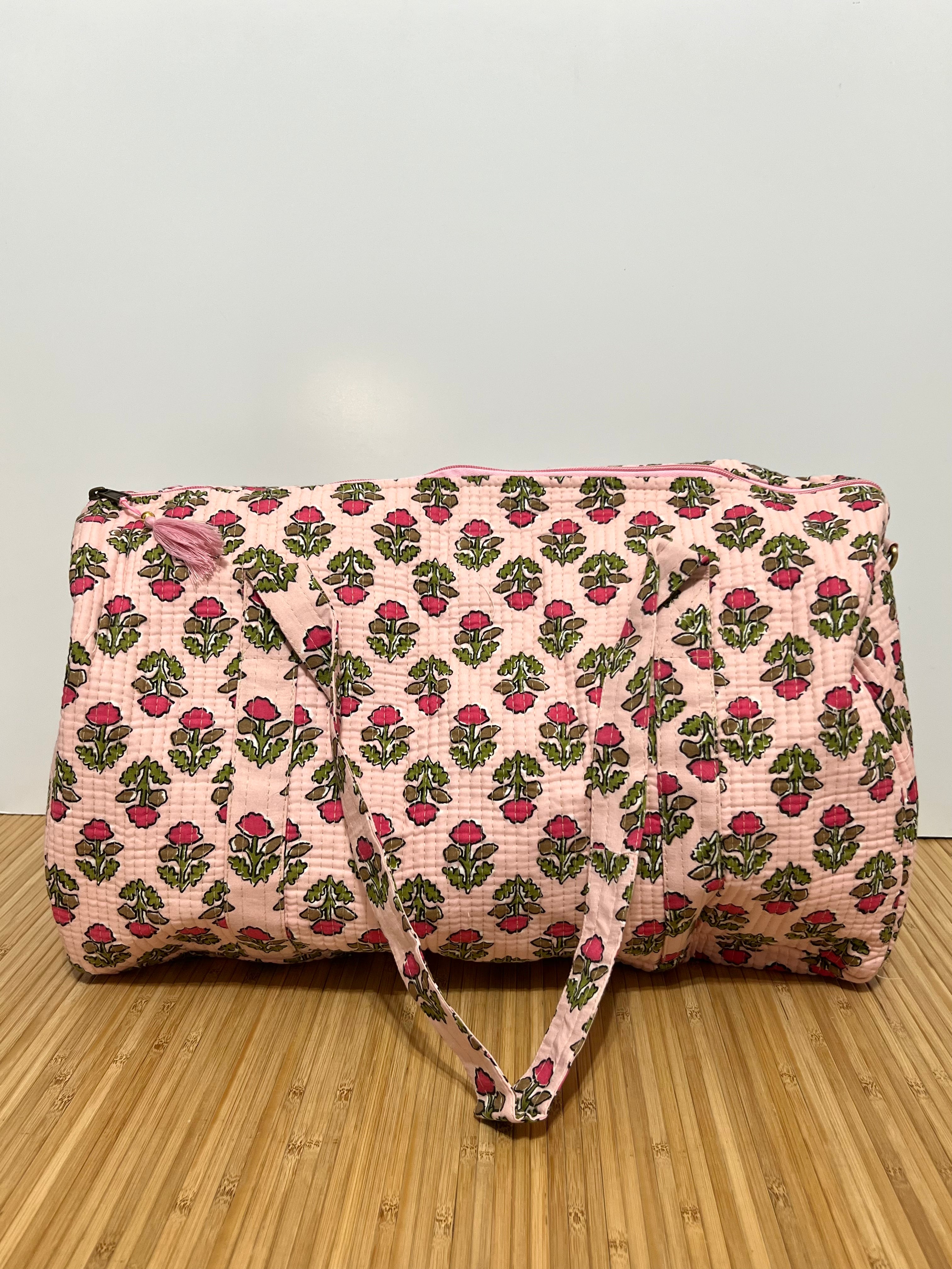 Bolso de viaje estampado de algodón personalizado iniciales – 45 × 33 × 24 cm