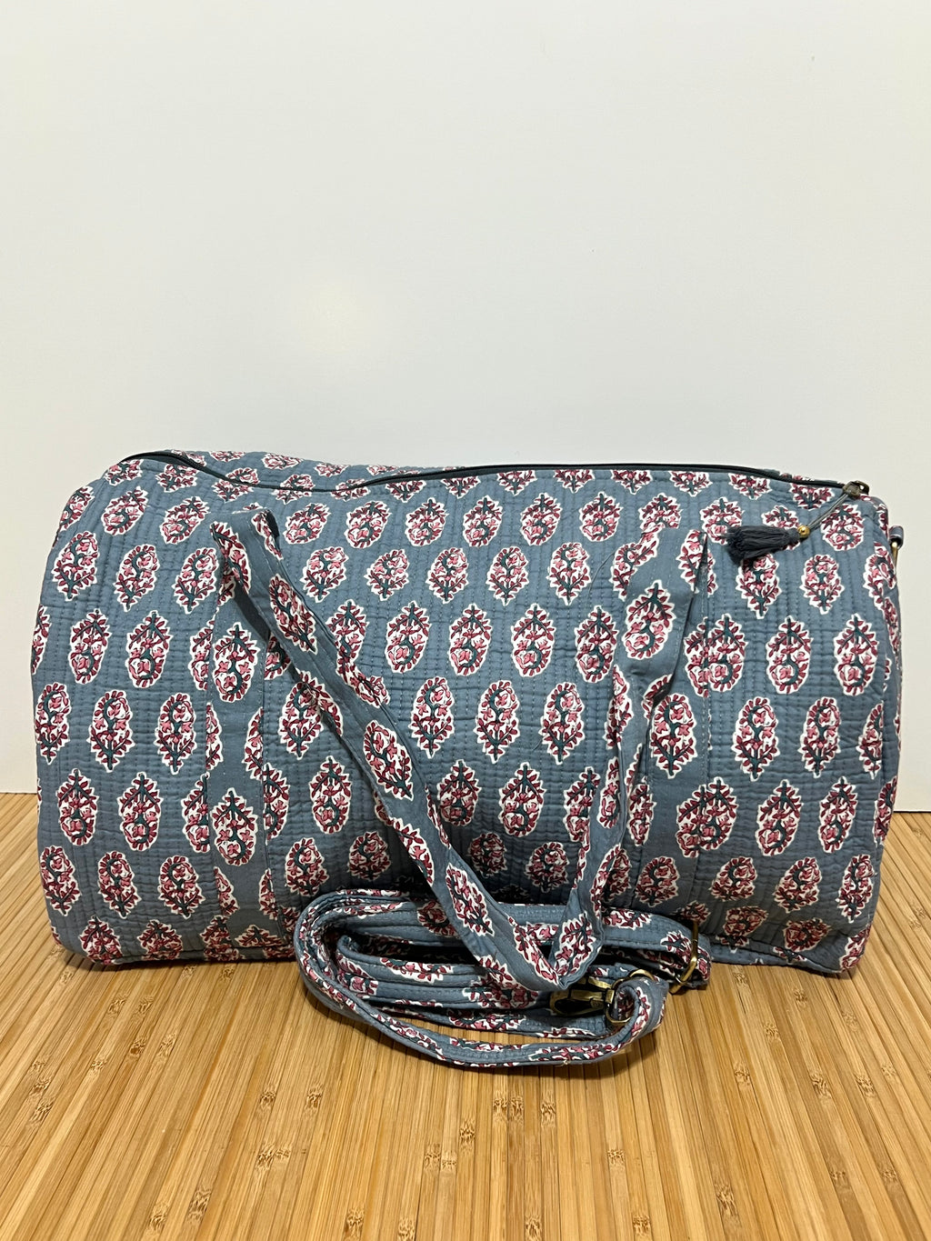 Bolso de viaje estampado de algodón personalizado iniciales – 45 × 33 × 24 cm