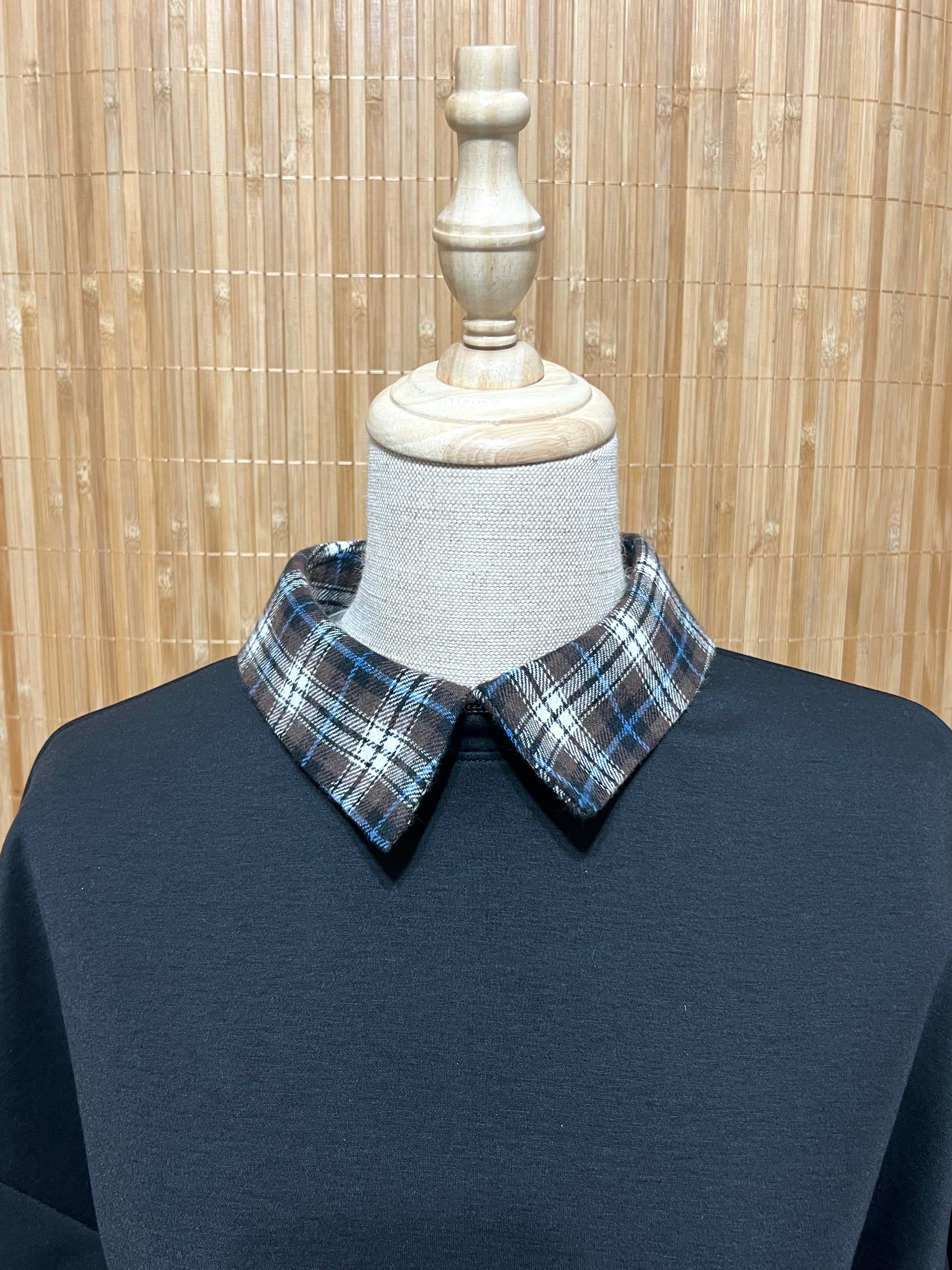 Sudadera con camisa falsa de cuadros tartán – Sudadera Cálida y Elegante