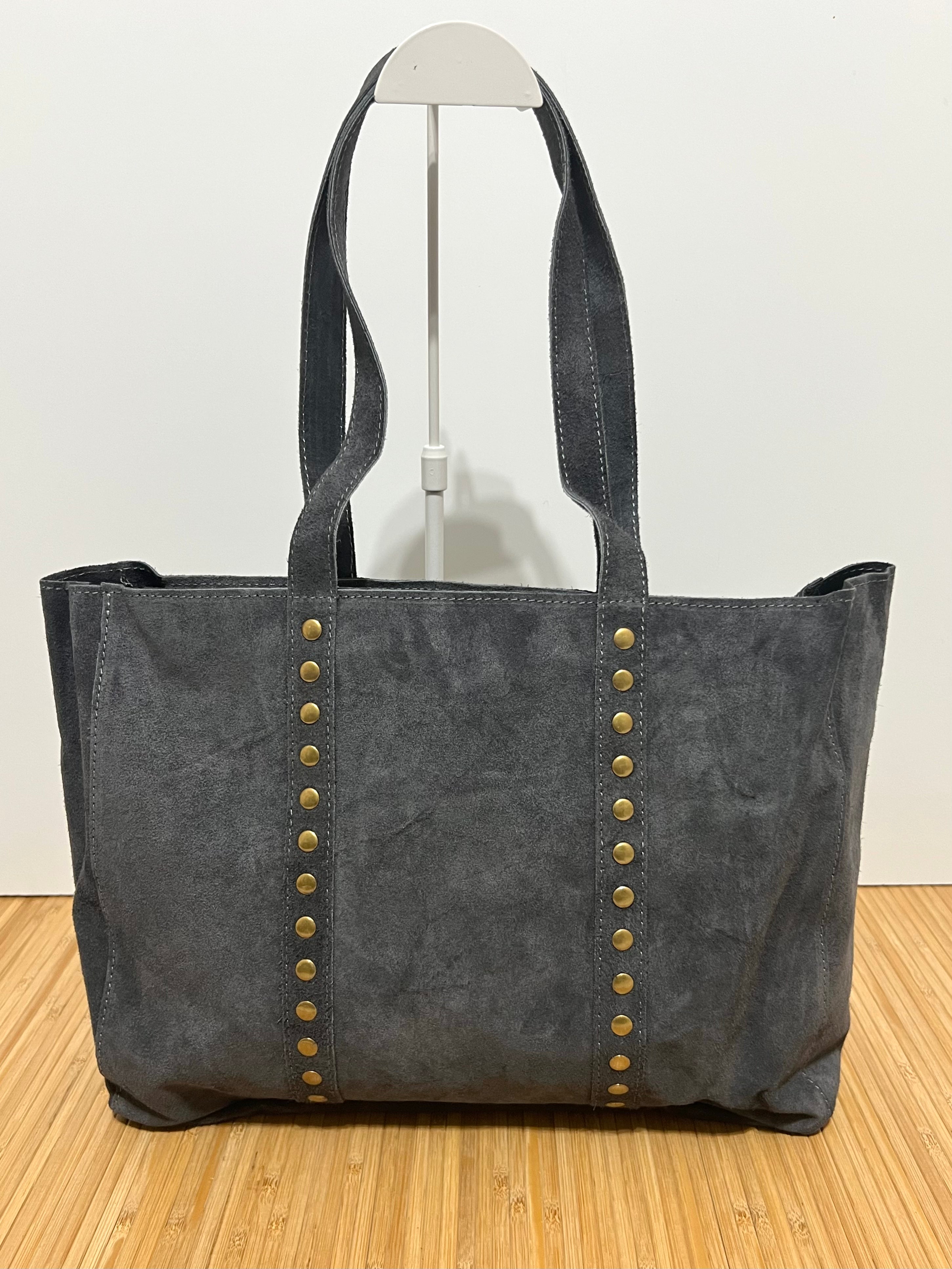Bolso Shopper de Piel Serraje con Tachuelas Personalizable – 35×28×10 cm