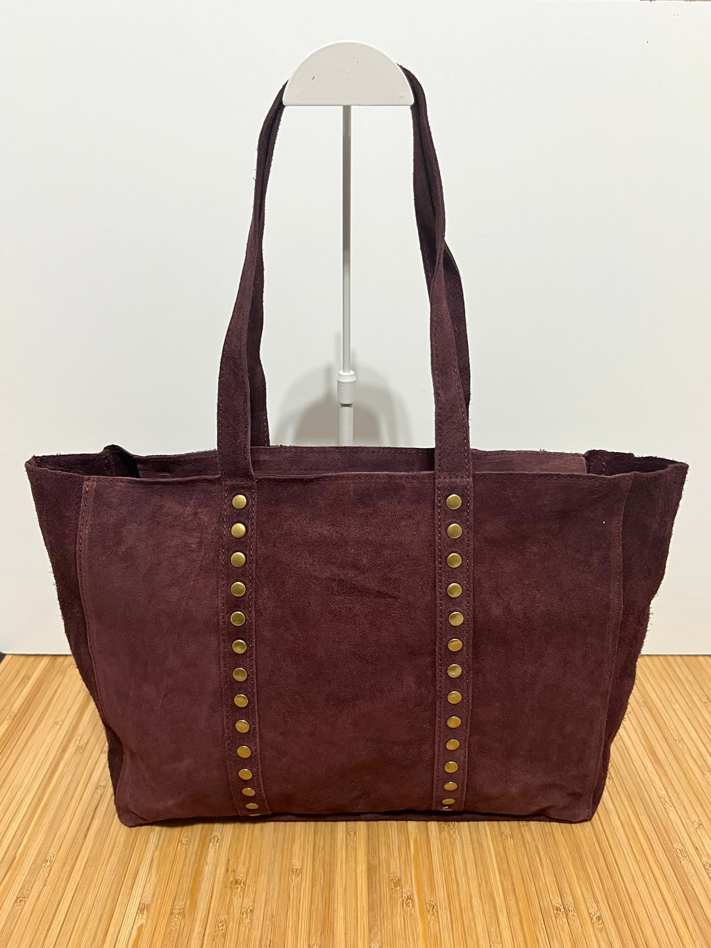 Bolso Shopper de Piel Serraje con Tachuelas Personalizable – 35×28×10 cm