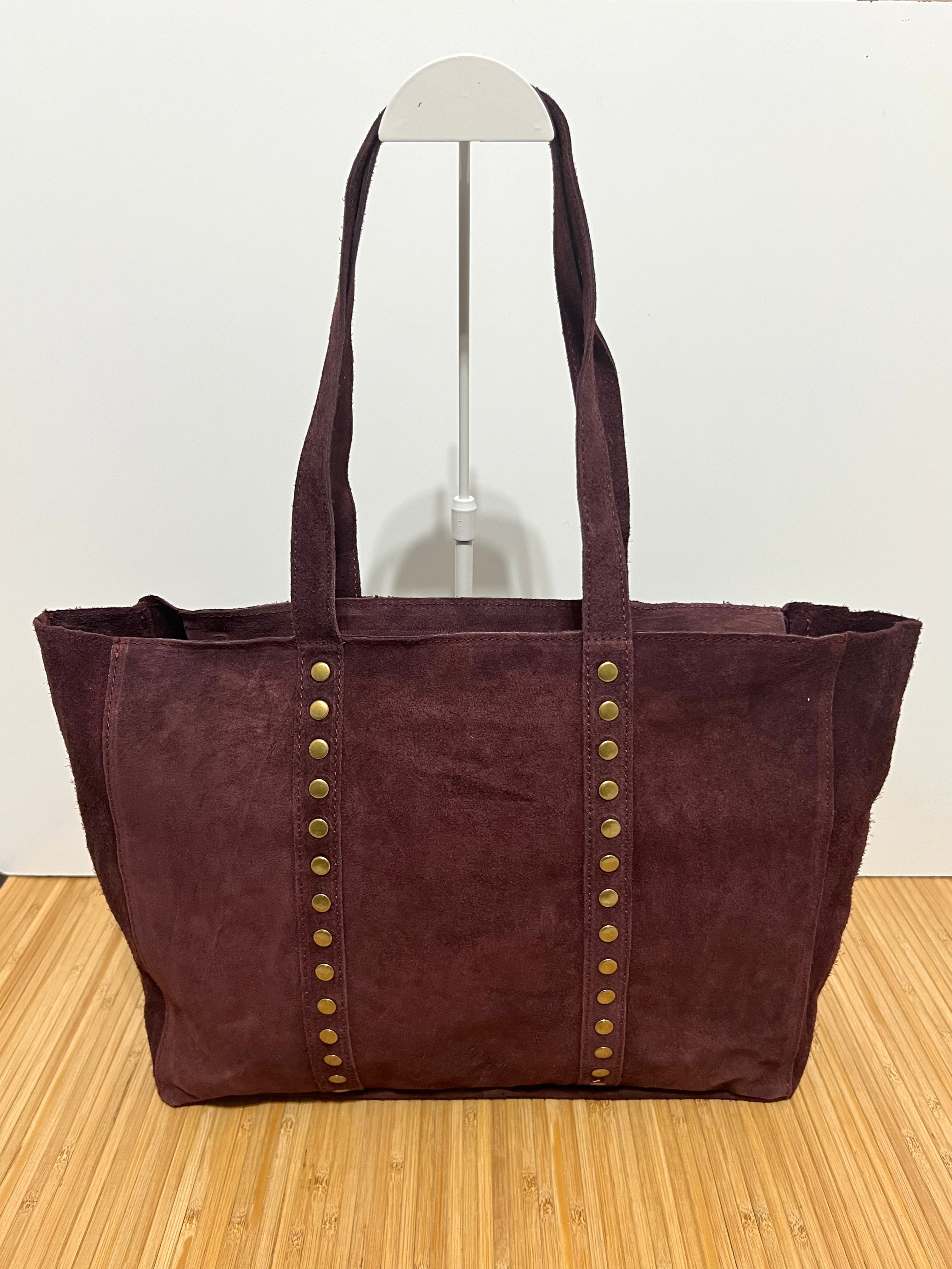 Bolso Shopper de Piel Serraje con Tachuelas Personalizable – 35×28×10 cm
