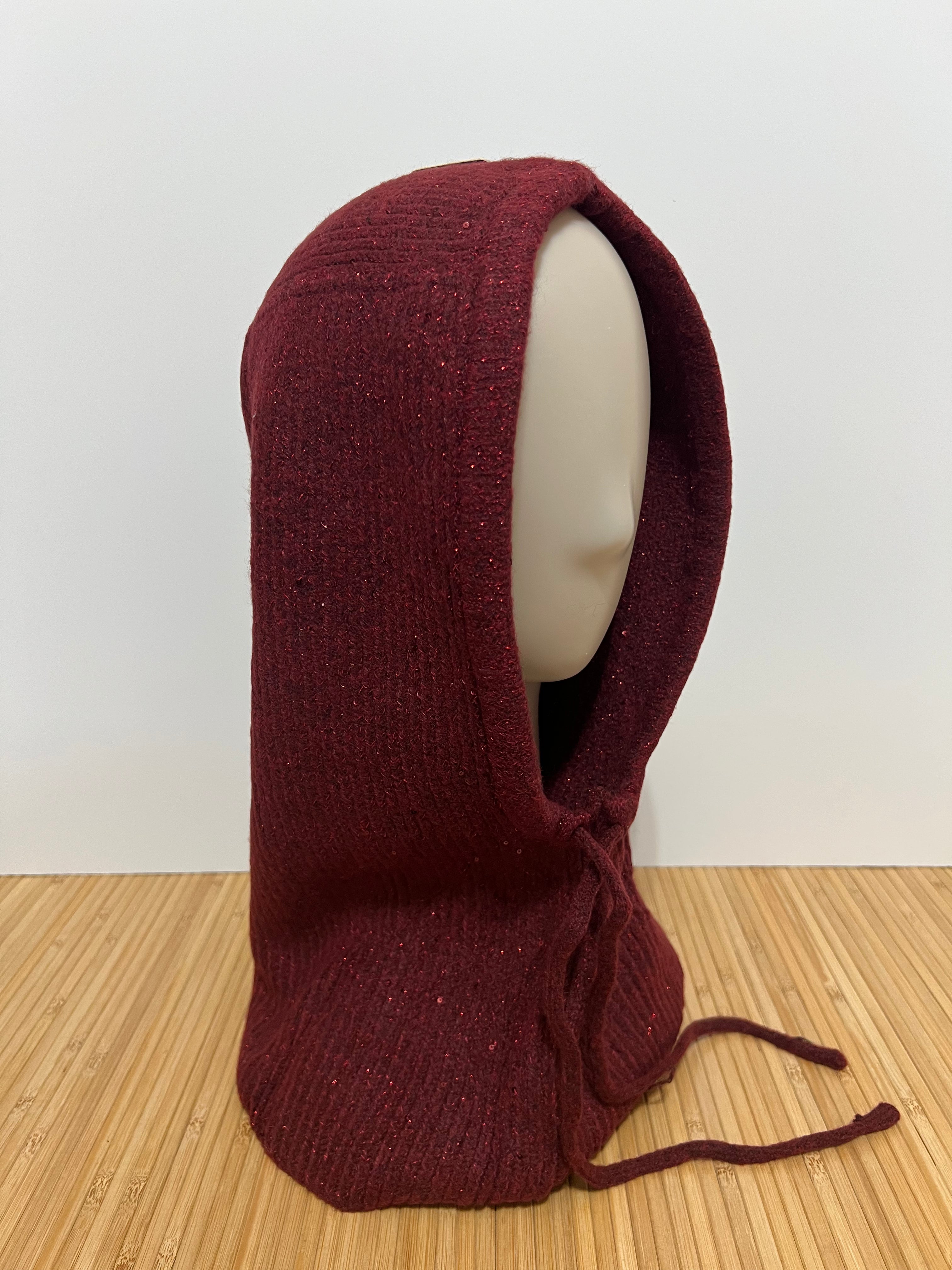 Balaclava Brillo Ligero de Punto y Cordón Ajustable