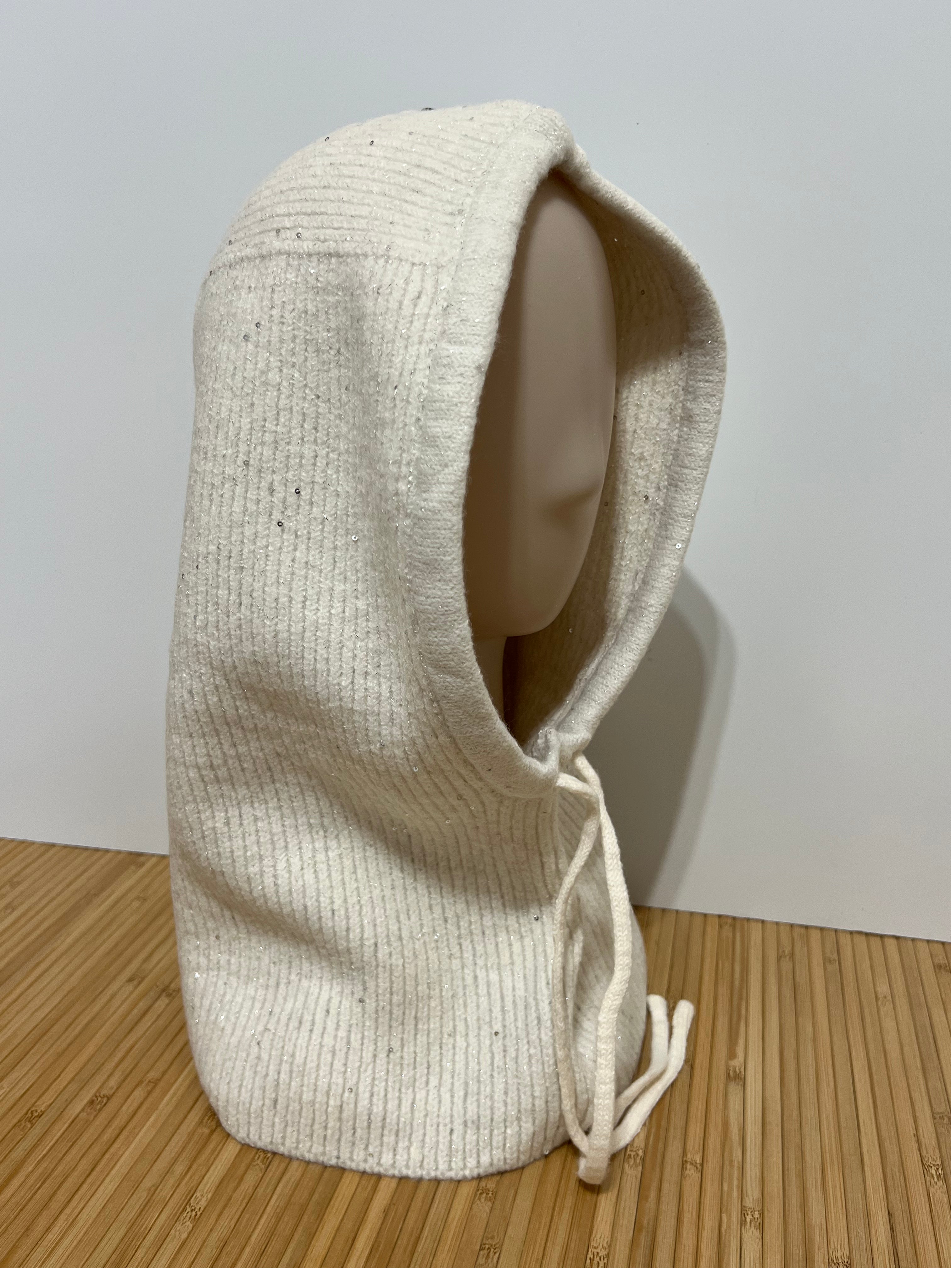 Balaclava Brillo Ligero de Punto y Cordón Ajustable