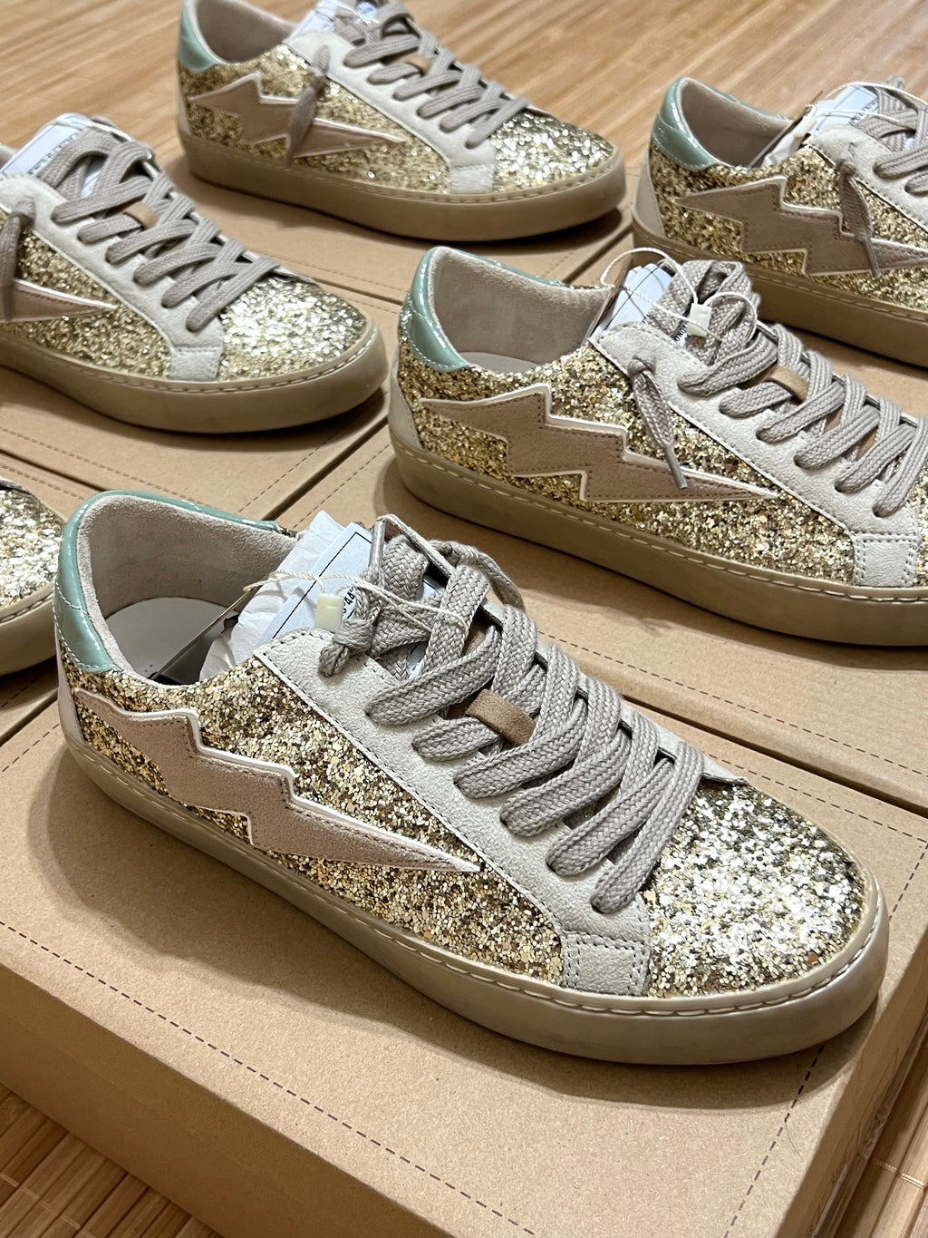 Zapatillas rayo con purpurina mujer – Tallas 35 a 41 | Tallan grandes, pedir una talla menos