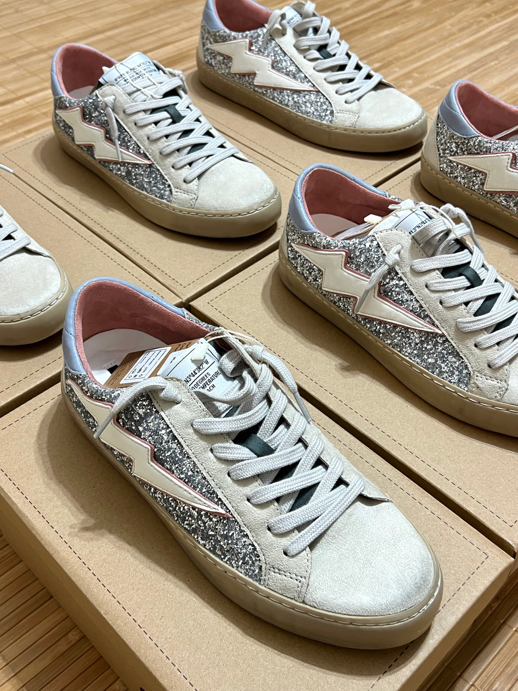 Zapatillas rayo con purpurina mujer – Tallas 35 a 41 | Tallan grandes, pedir una talla menos