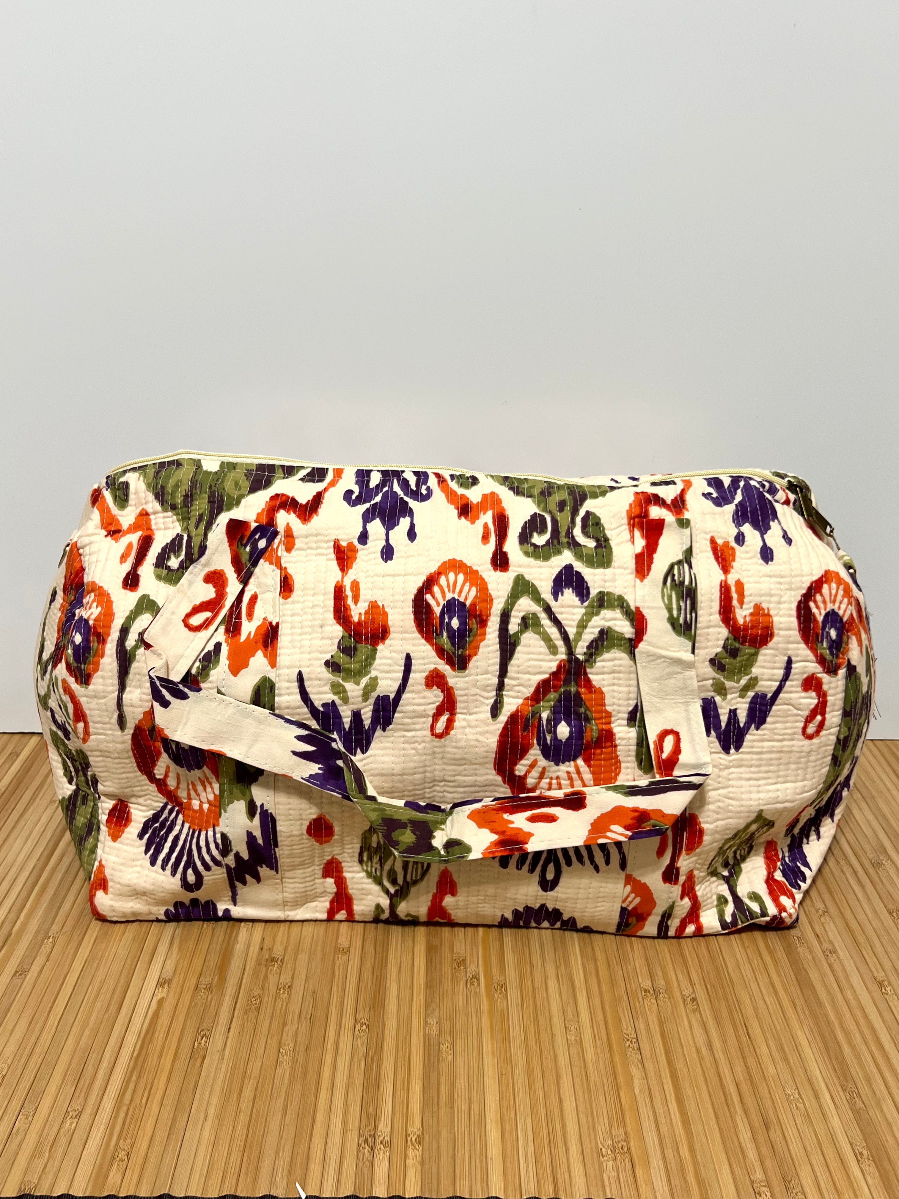 Bolso de viaje estampado de algodón personalizado iniciales – 45 × 33 × 24 cm