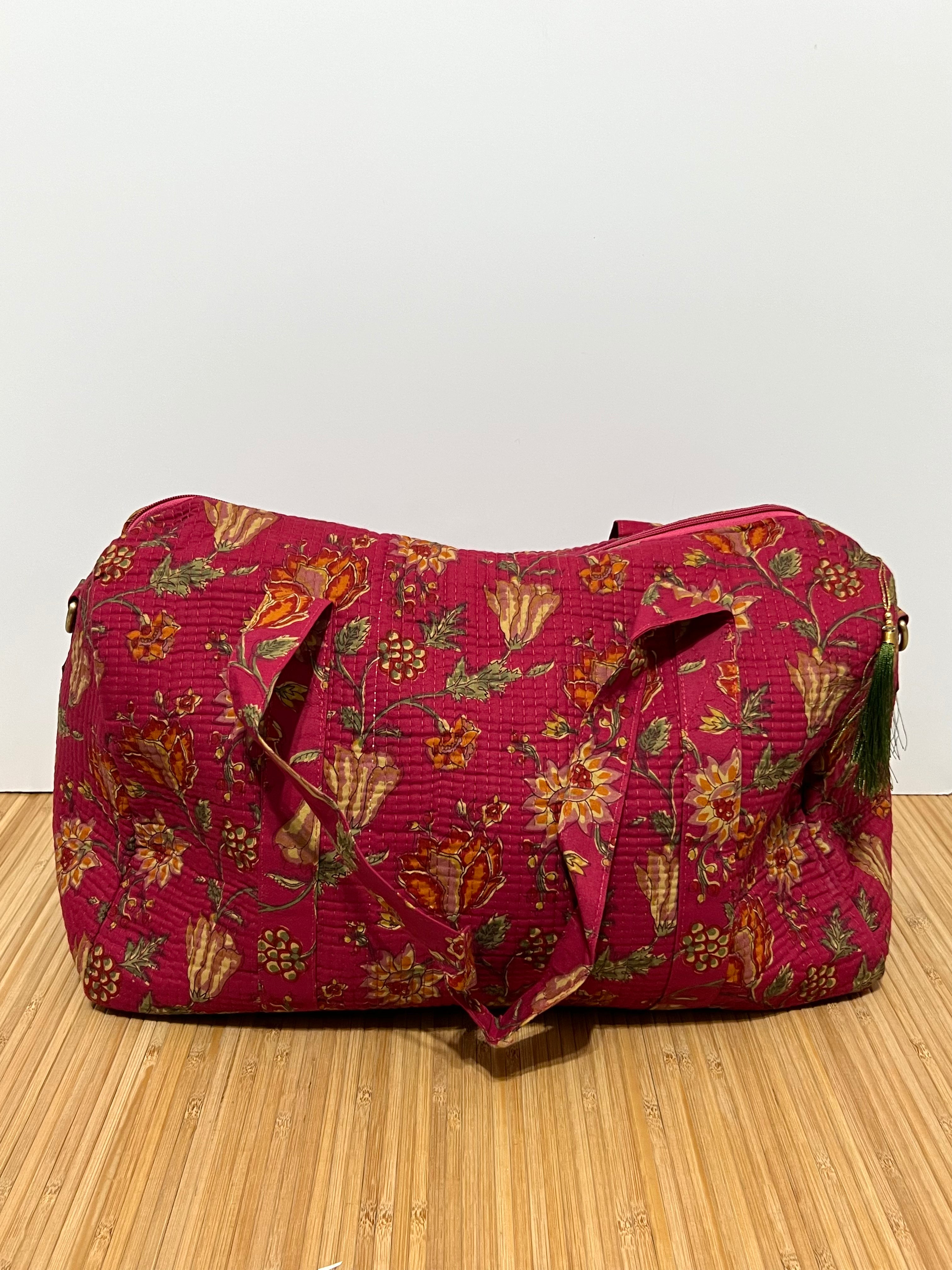 Bolso de viaje estampado de algodón personalizado iniciales – 45 × 33 × 24 cm
