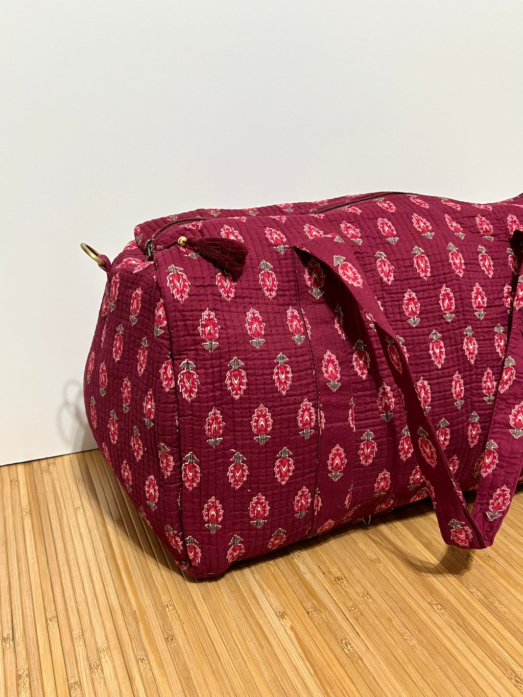 Bolso de viaje estampado de algodón personalizado iniciales – 45 × 33 × 24 cm