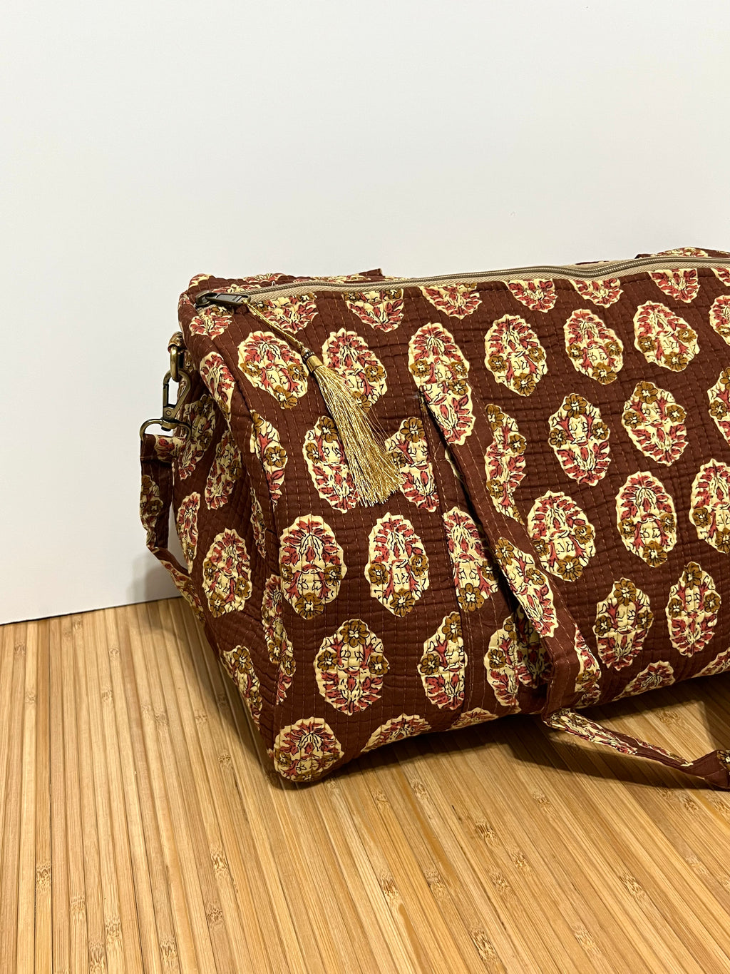 Bolso de viaje estampado de algodón personalizado iniciales – 45 × 33 × 24 cm